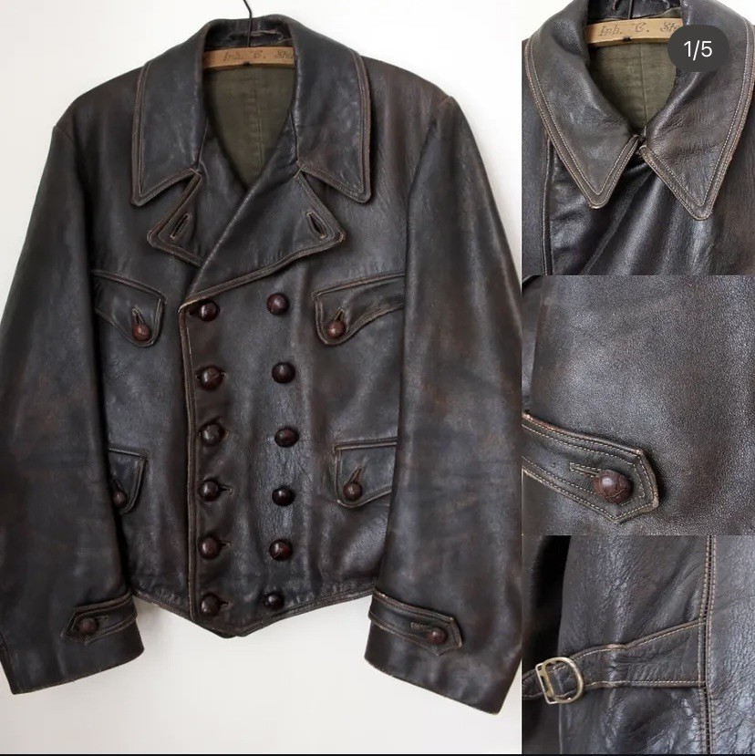 True Vintage Late 1920s German Leather Aviator Jacket