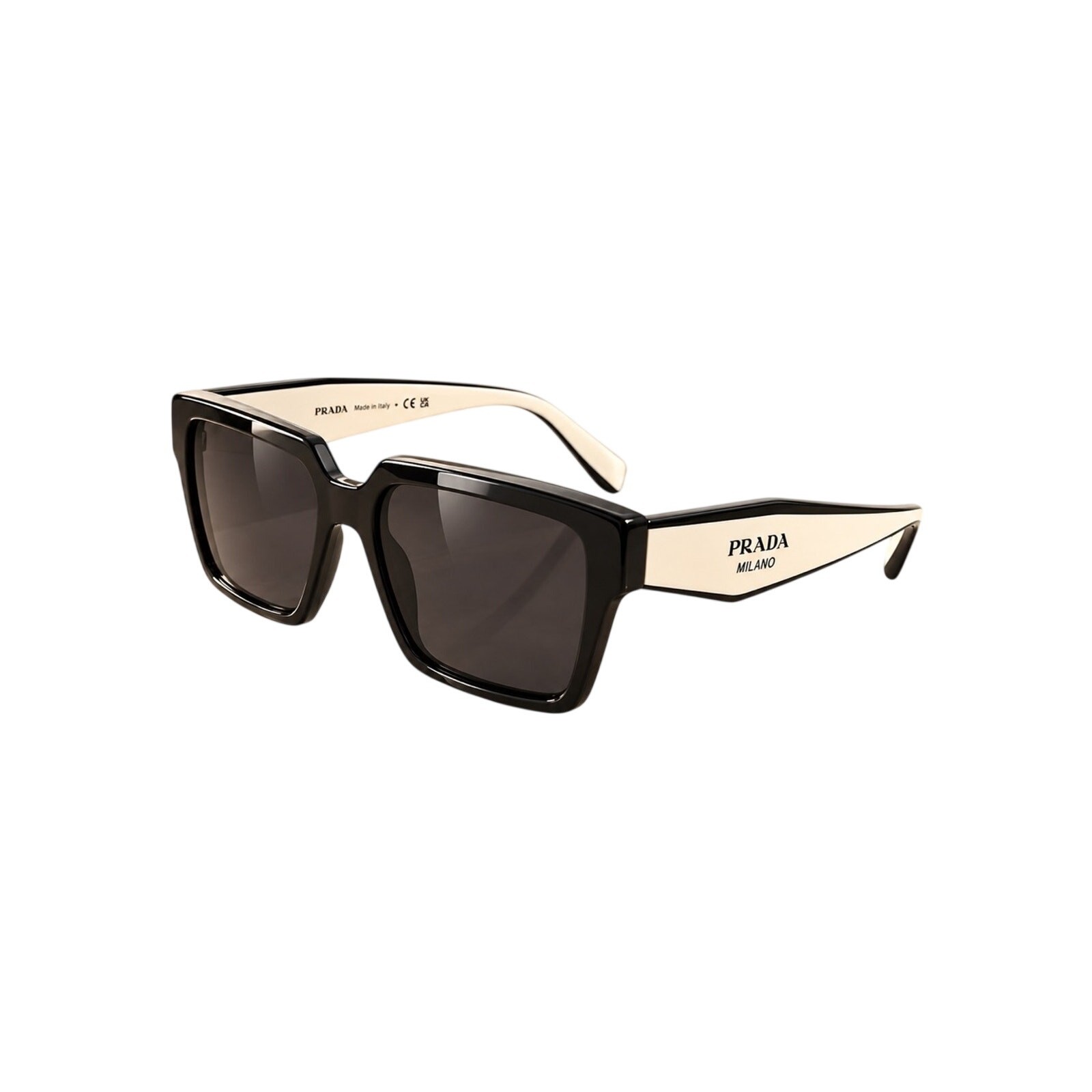 Prada PR24ZS Black Frame Sunglasses with Cream Temples