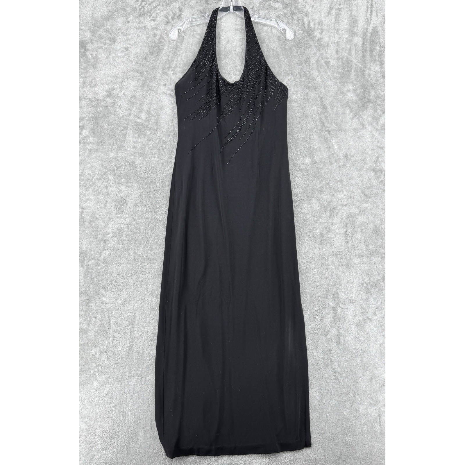 Vintage Bieff Basix Dress Womens 12 Beaded Gown Halter Evening Fairy Whimsigoth