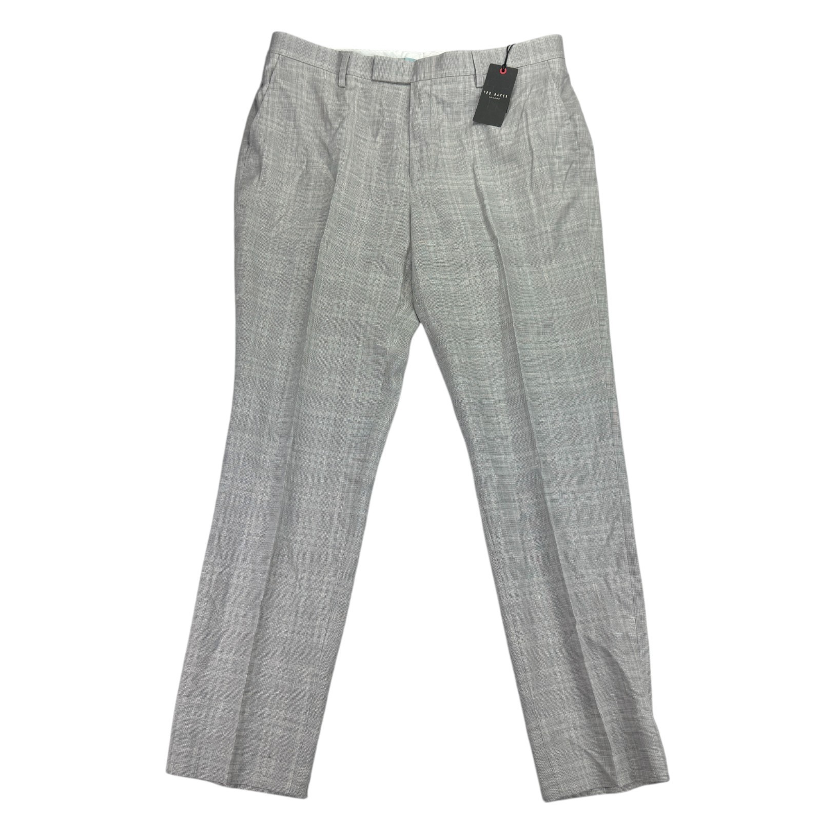 Ted Baker Mens Hallamt Tailored Slim Fit Wool Blend Suit Pants Gray 36R
