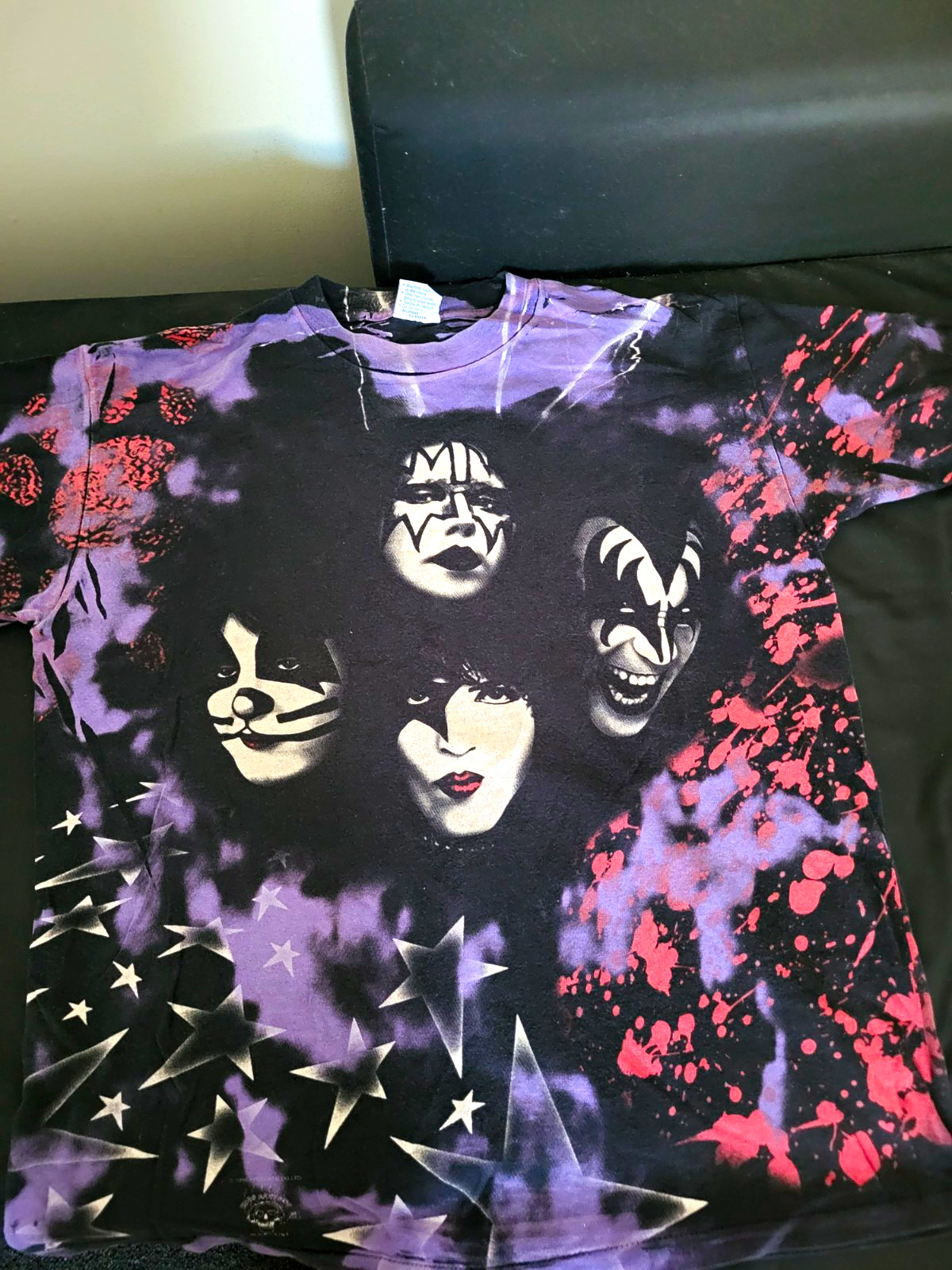 KISS OFFICIAL VINTAGE 96-97 ALIVE WORLDWIDE TOUR - ALL OVER PRINT XL SHIRT VG+