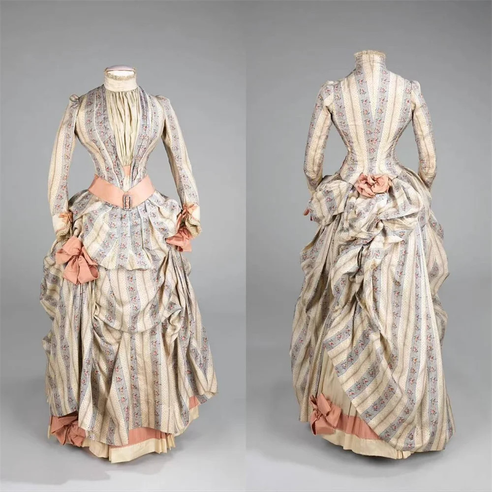 1880s Victorian Vintage Historical Bustle Dresses Classical Costume Ball Gowns