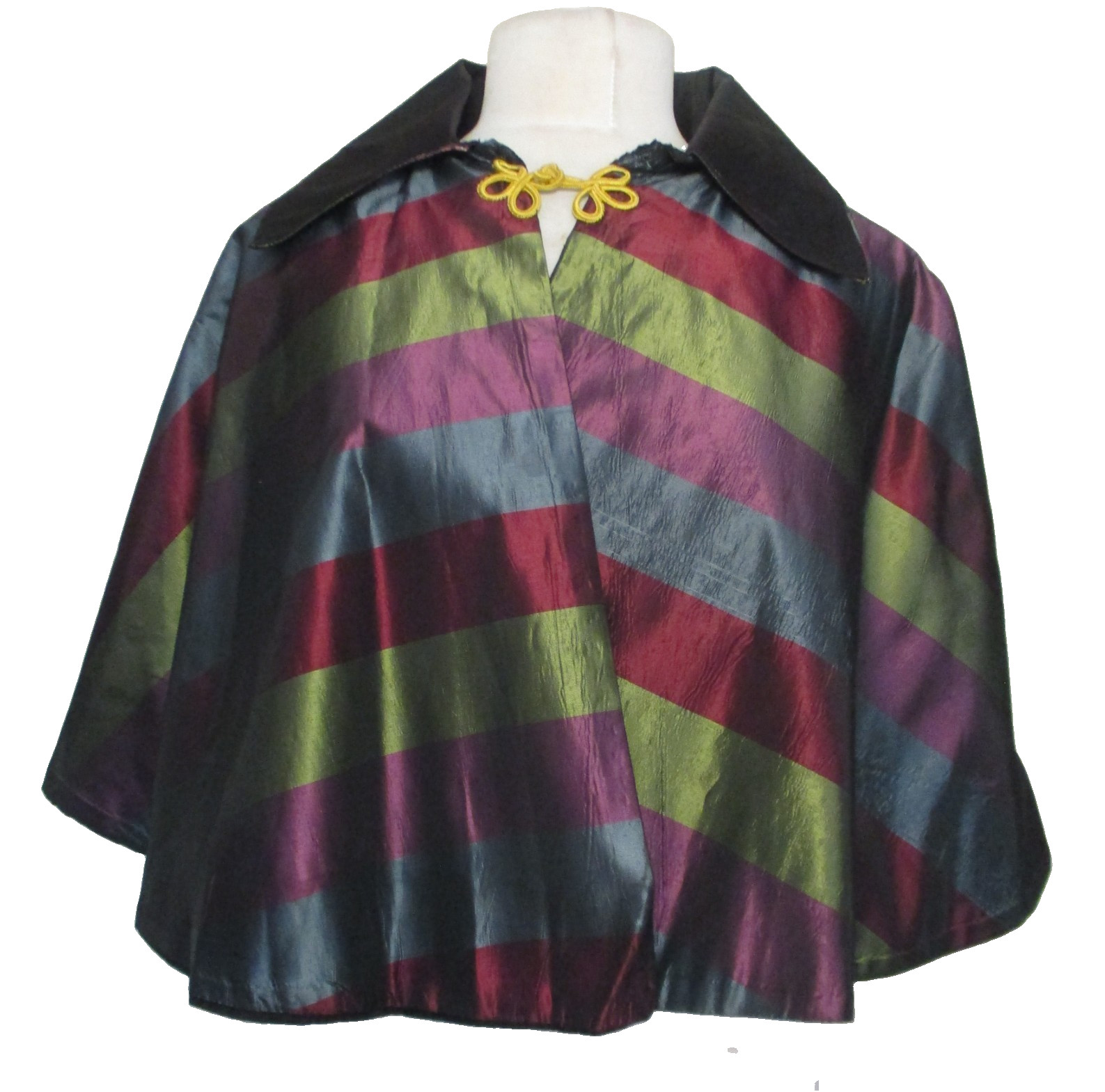 Vintage Striped Silk Capelet Victorian Cape Stole Theatre Costume