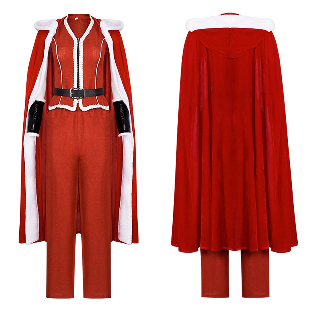 Mrs. Claus Red Outfit Cosplay Costume Comiccon Carnival Party Suit Women