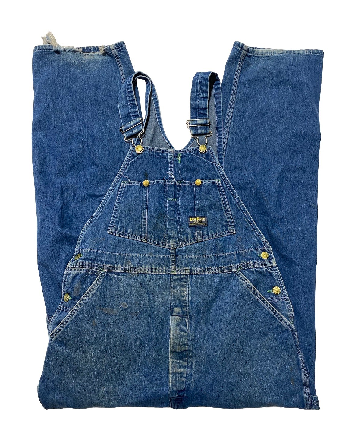 Vintage OshKosh B\'Gosh Overalls Mens 34 X 34 Blue Denim Union USA Sanforized