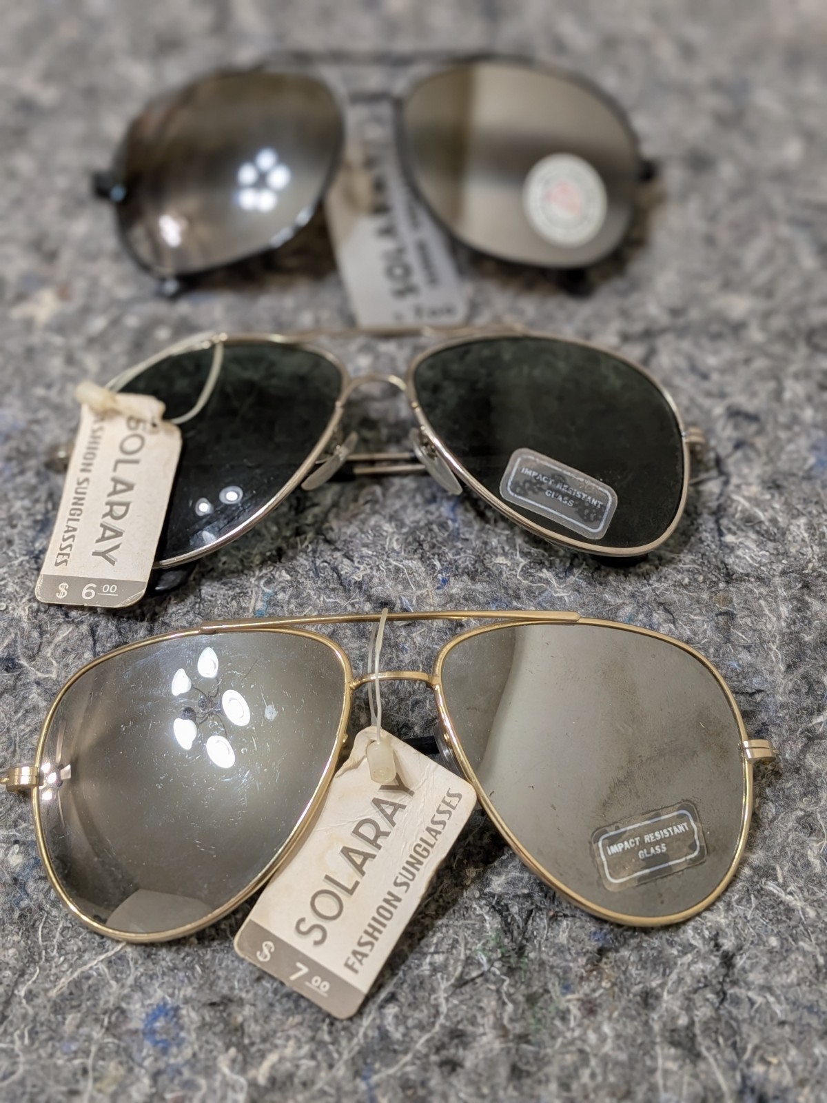 NWT Vintage Lot of 3 Solaray Aviator Sunglasses NOS NEW 80s
