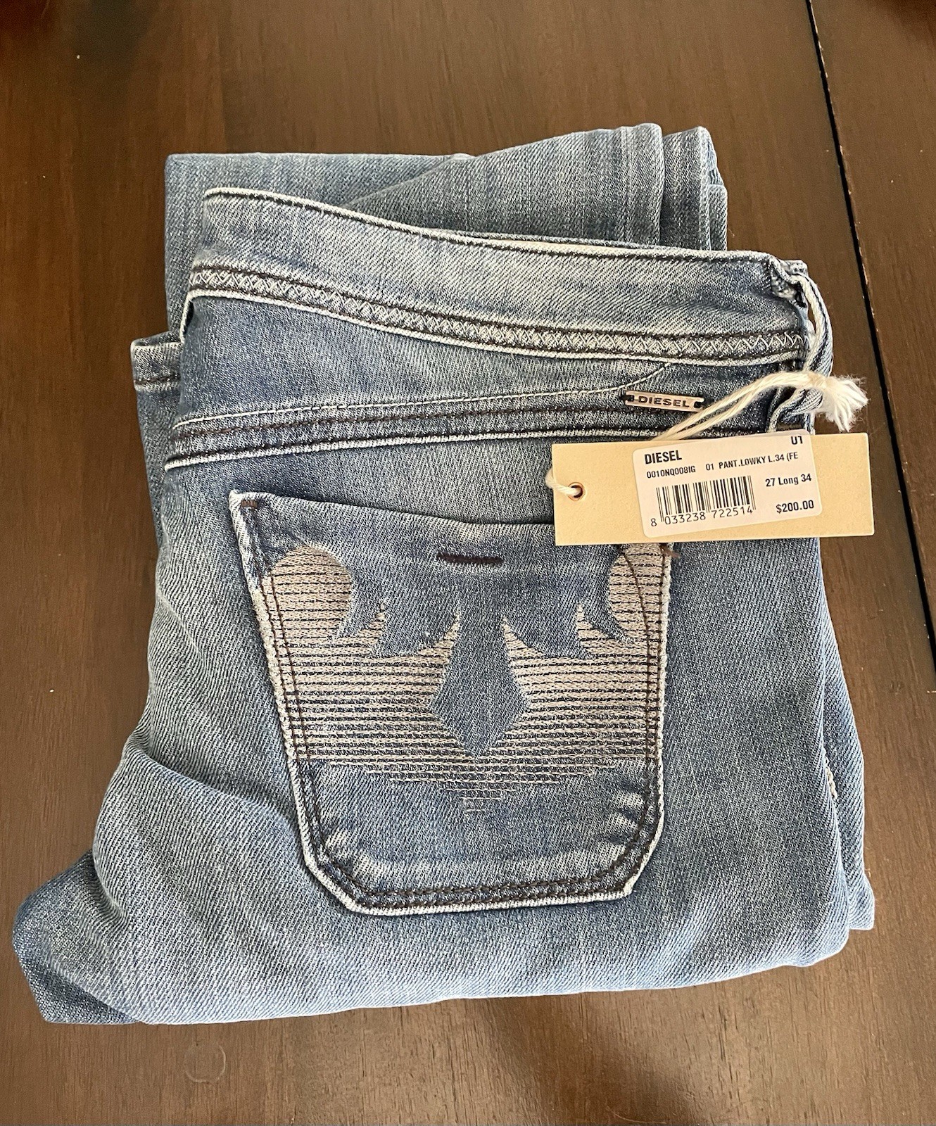 DIESEL LOWKY 8IG Size 4 Long. Sexy Stretch Jeans. NWT $200 New 27X34 