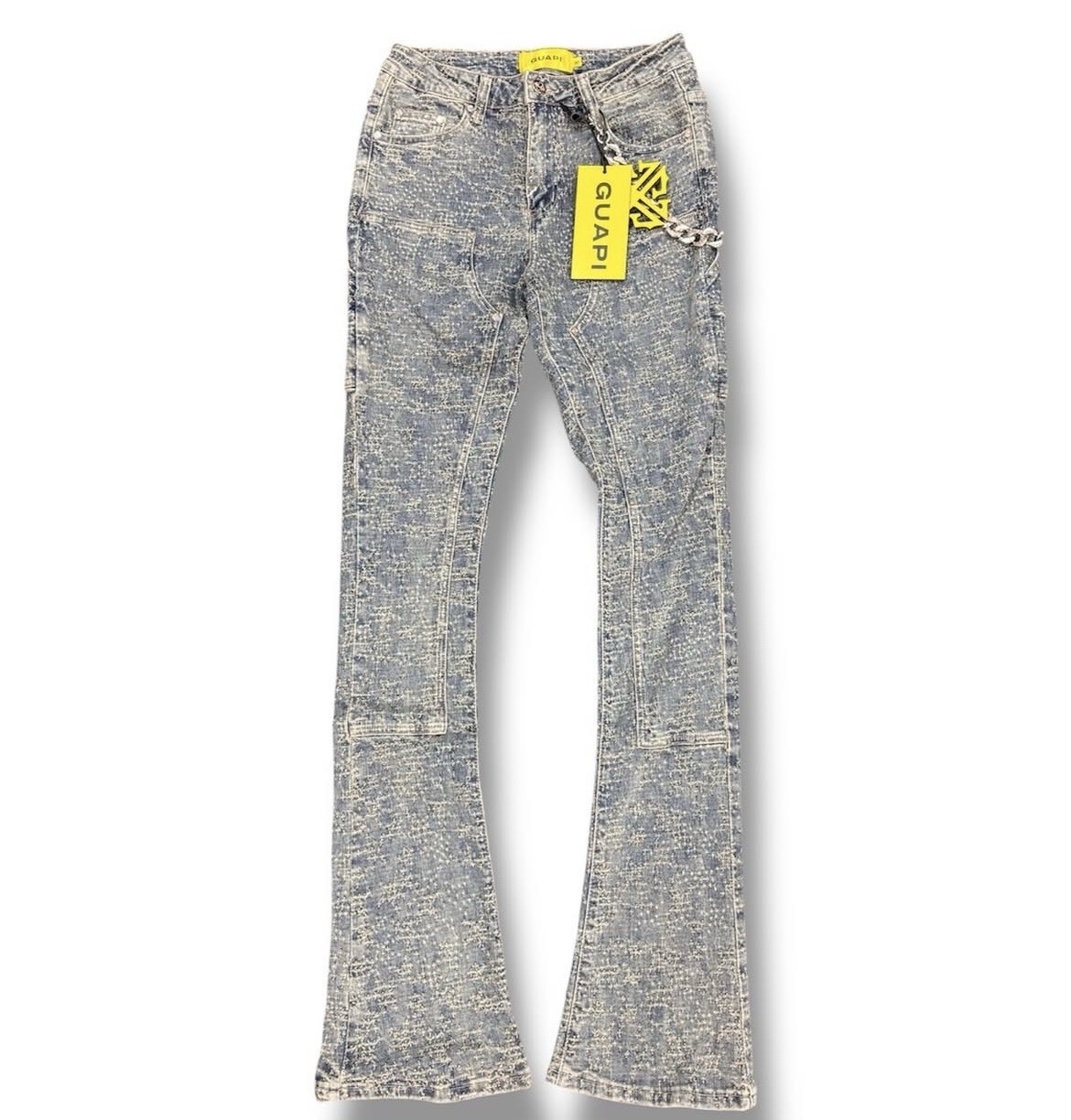 Guapi vintage blue distressed cross denim 28W