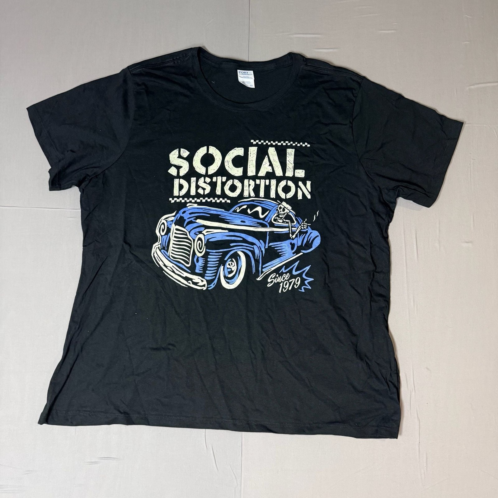 Port & Company Social Distortion T-Shirt Size 3XL Black Car Graphic
