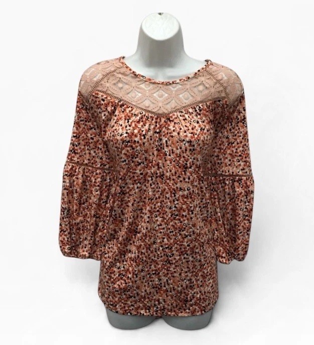 Robert Louis MultiColor Circles Lace Top Blouse - Women’s XL - NWT