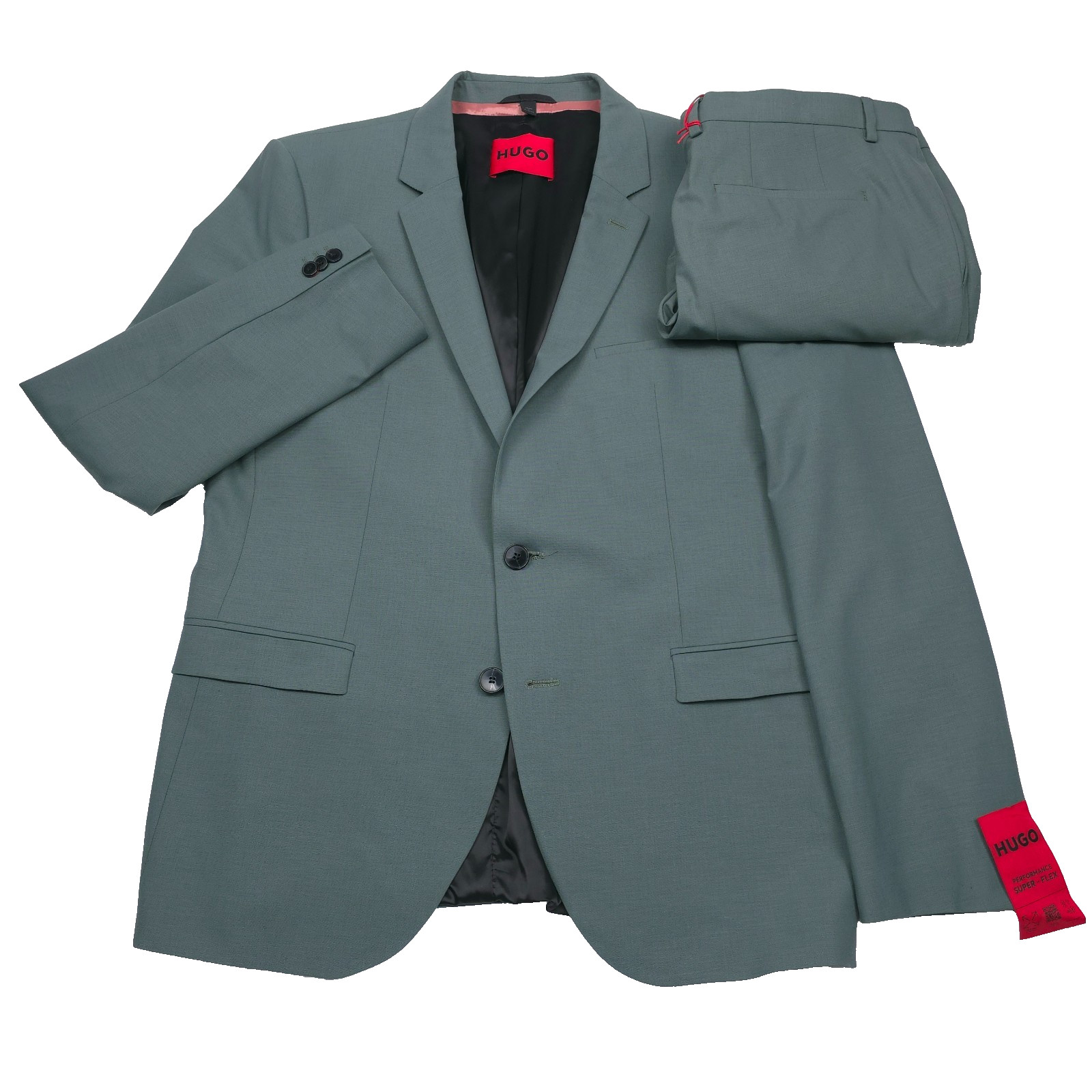 Hugo Boss Arti-232x Wool Suit Mens Size 44R Extra Slim Fit Green Two-Piece