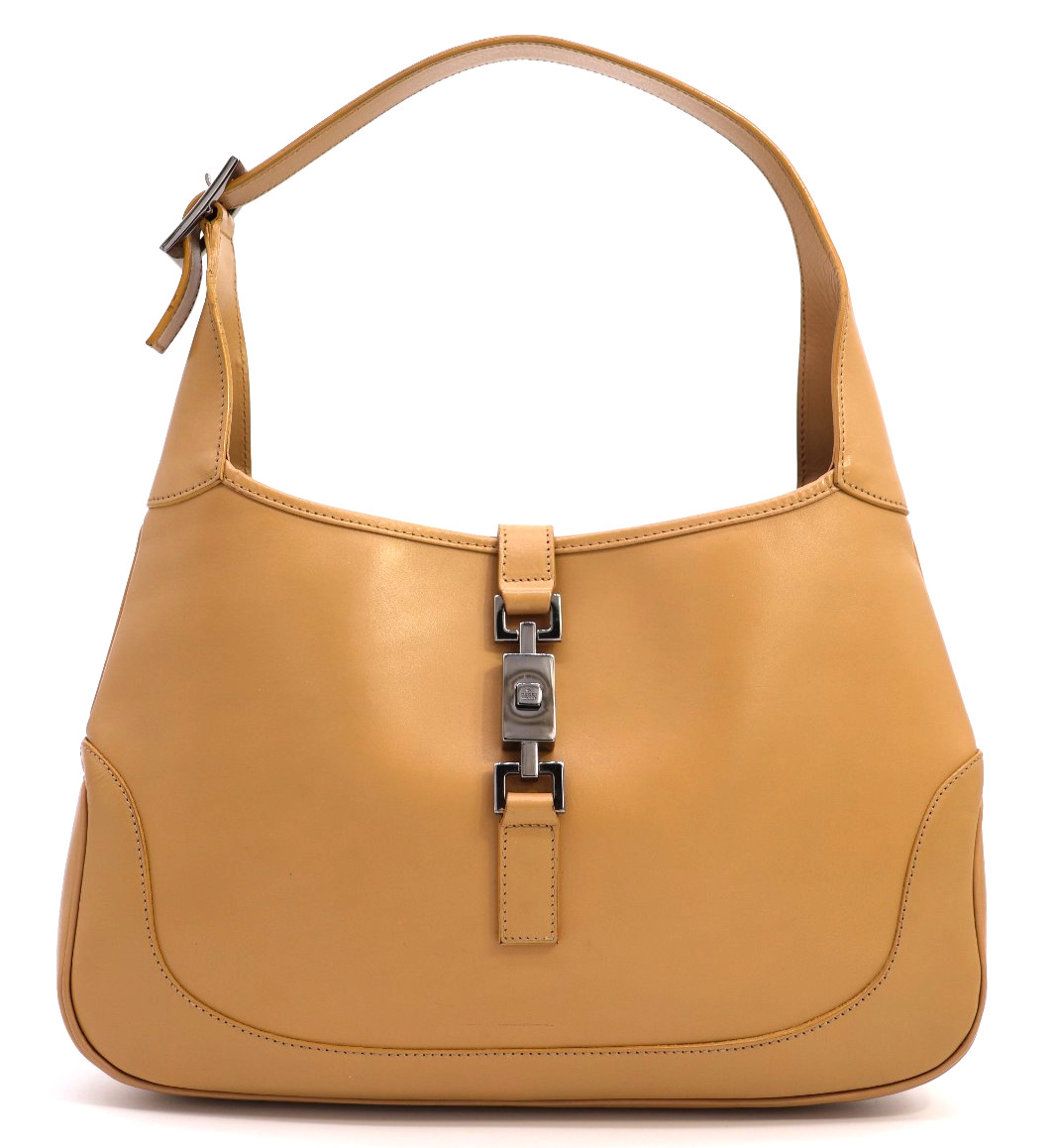 GUCCI Jackie 1961 Medium Bag Purse Beige Leather Classic 3306 Rare Authentic