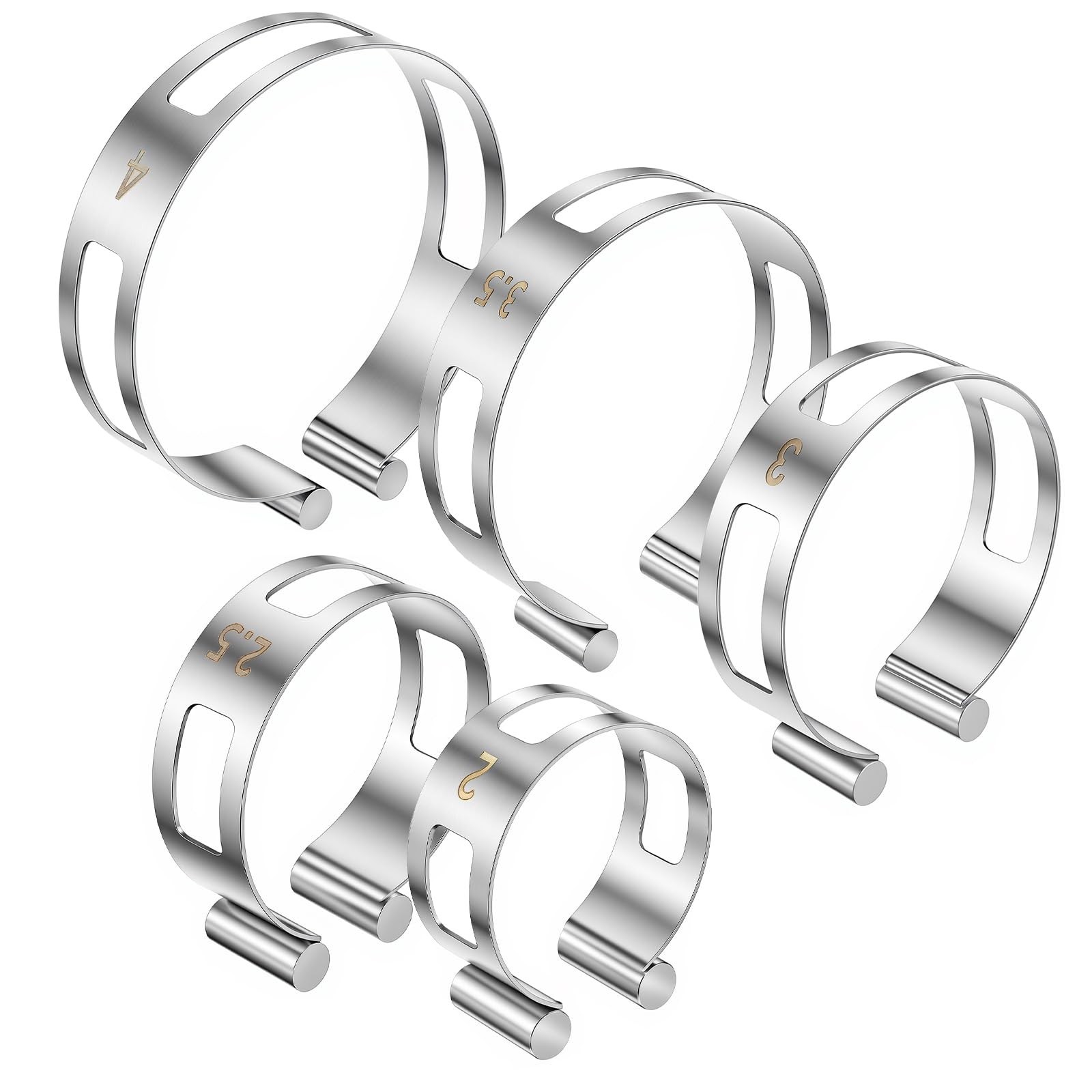 Hicarer 5 Pcs Exhaust Pipe Tacking Band 2\'\' 2.5\'\' 3\'\' 3.5\'\' 4\'\' Stainless Ste...