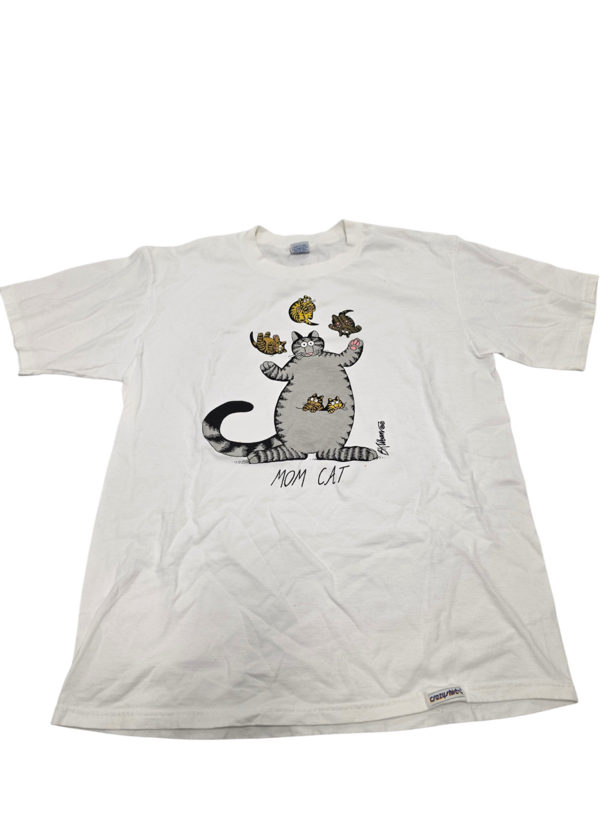 Crazy Shirts Kliban T-shirt, Juggling Mom Cat with Kittens, Large, Vintage