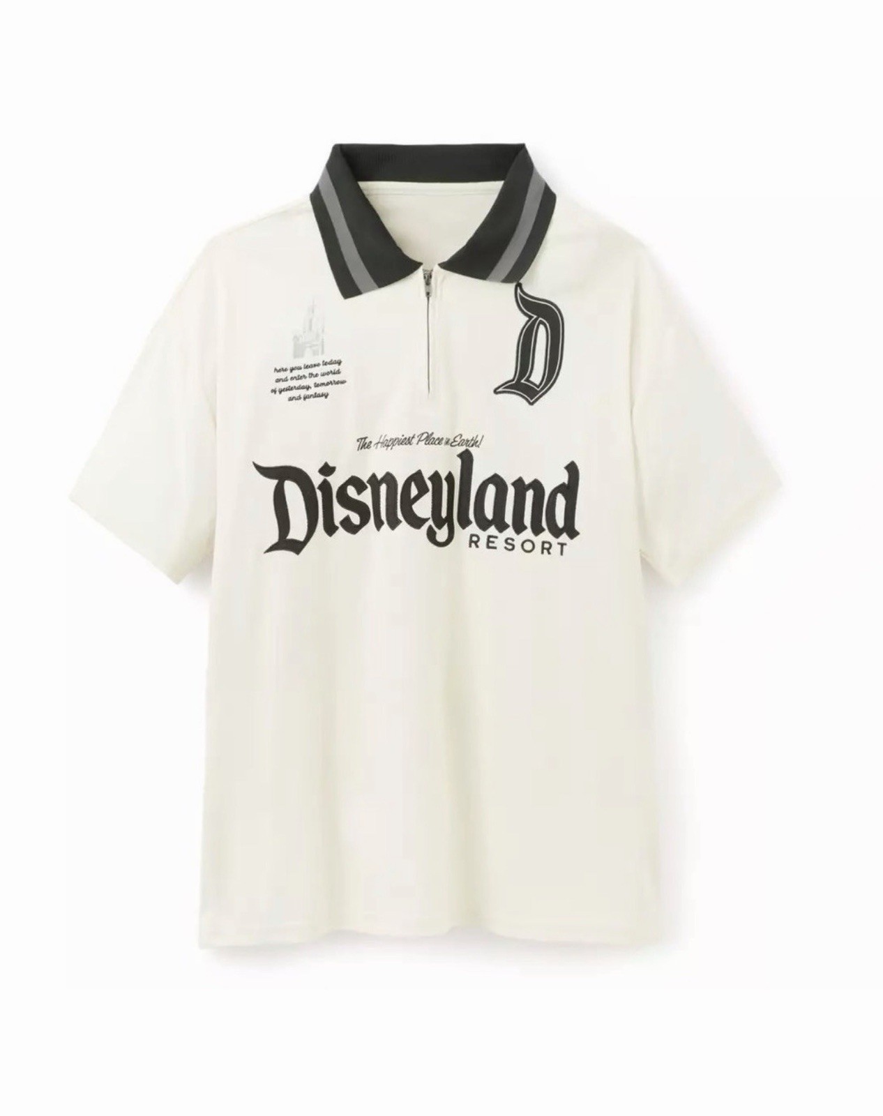 Disney Parks Our Universe Disneyland Resort Cream Quarter Zip Polo Shirt XXL