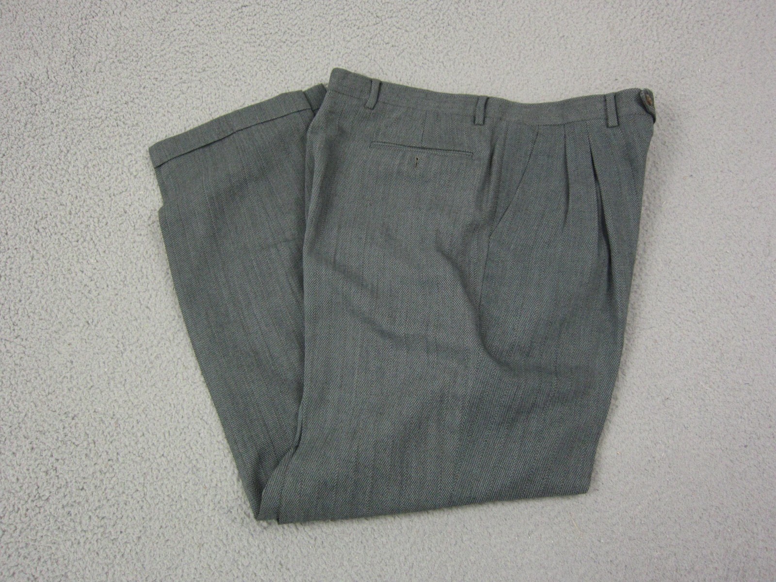 Vintage Pietro Chiara Nobile Pants Mens 36 x 30 Gray Houndstooth 100% Wool Zip
