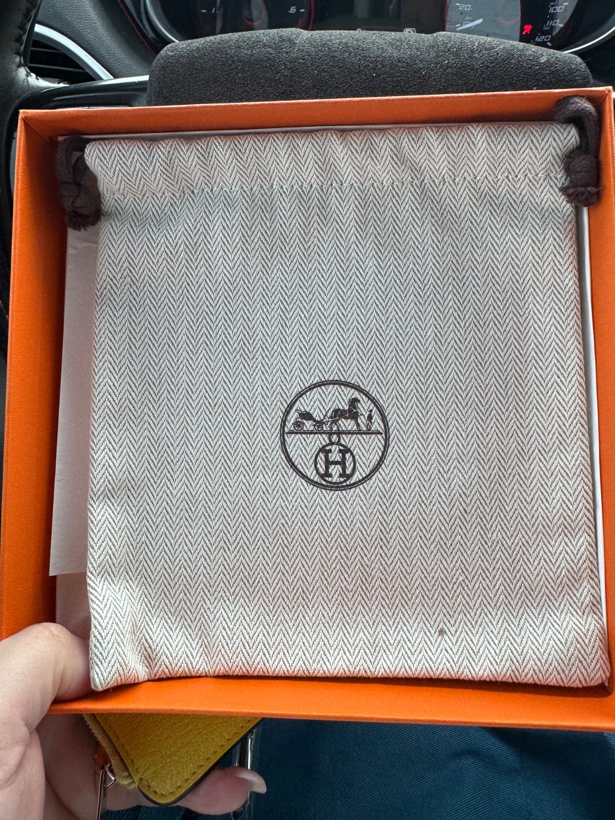Hermes coin belt pouch, yellow, fruit. Excellent condition with box and bag.