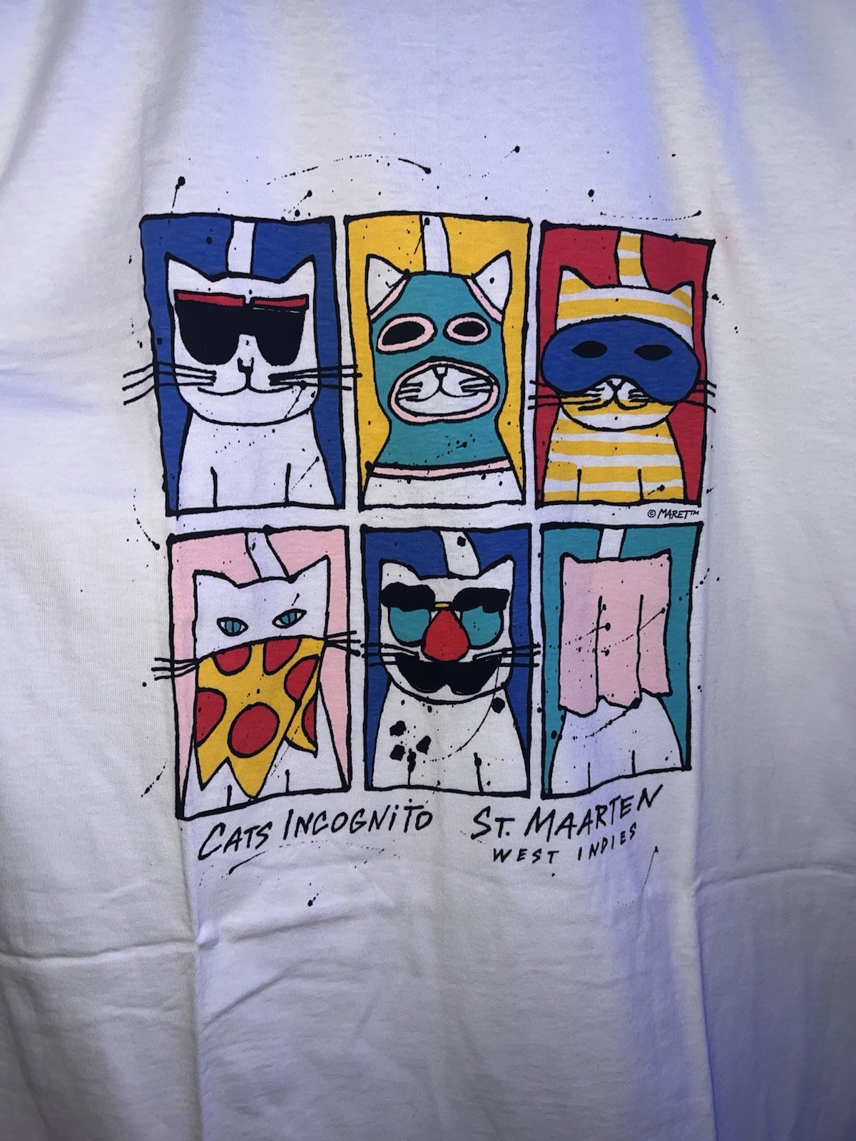 Vintage Rare 90’s Maret Cats Incognito St. Marten West Indies Size XL Tshirt