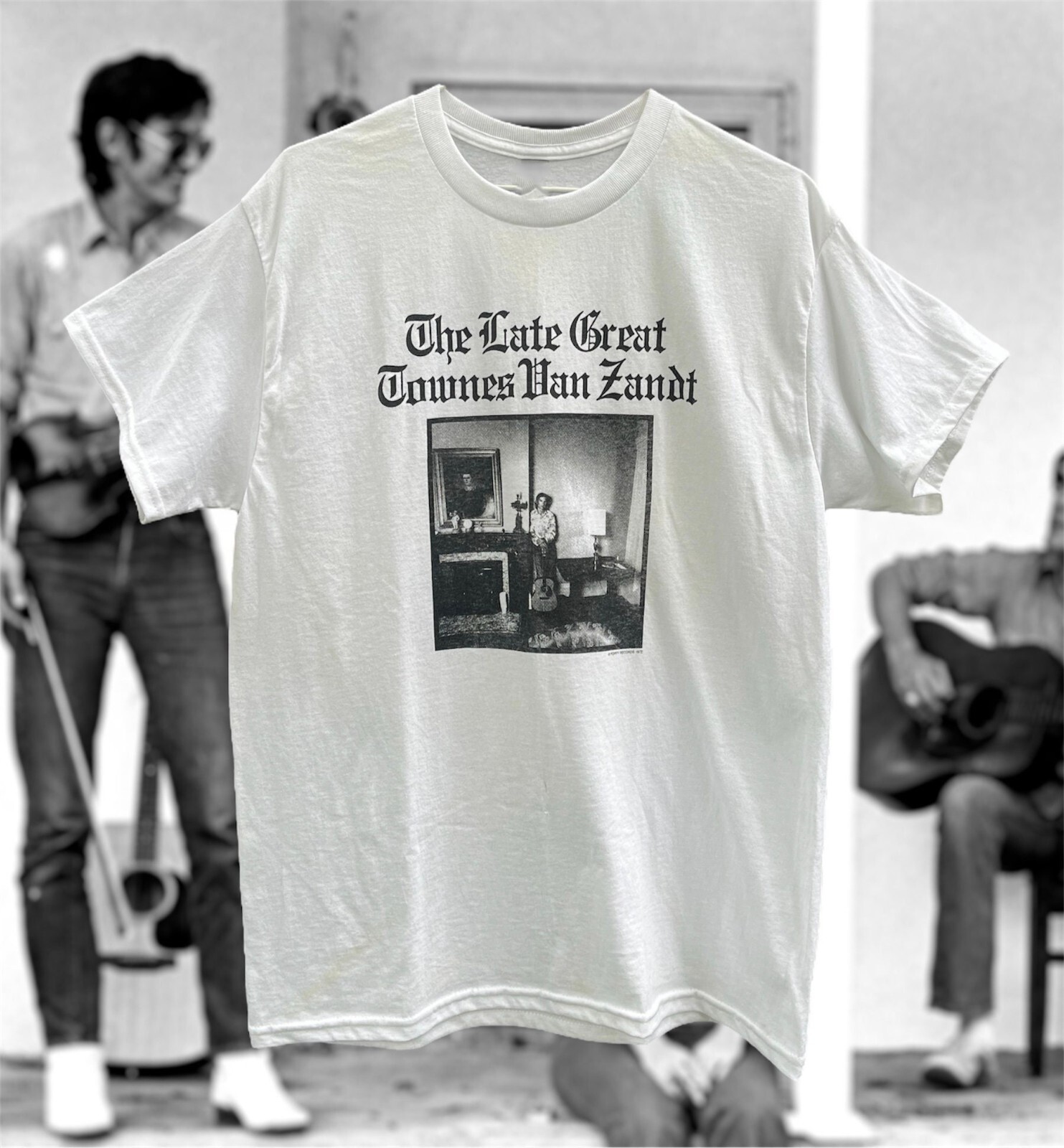 Townes Van Zandt the Late Great T-shirt White Color Short Sleeve Shirt