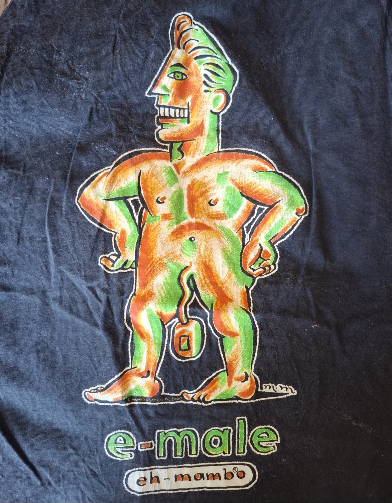Vintage Mens Singlet. E-Male. Mambo.  Large. Stunning Colour 