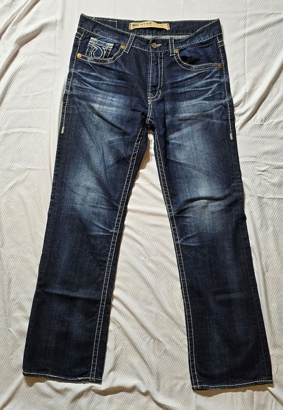 Big Star Pioneer Jeans Mens 36L Bootcut Limited Vintage Dark Wash Stretch