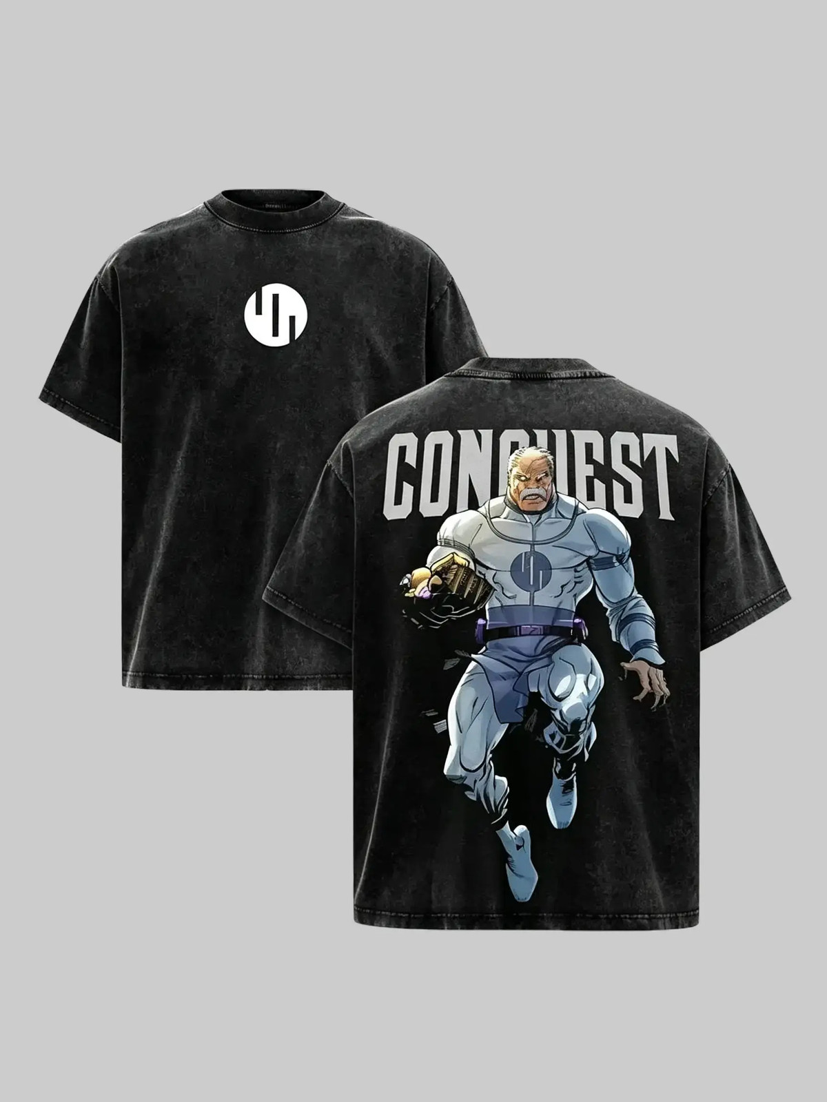 Invincible Anime Double‑Sided Vintage Washed Oversized Graphic T‑Shirt
