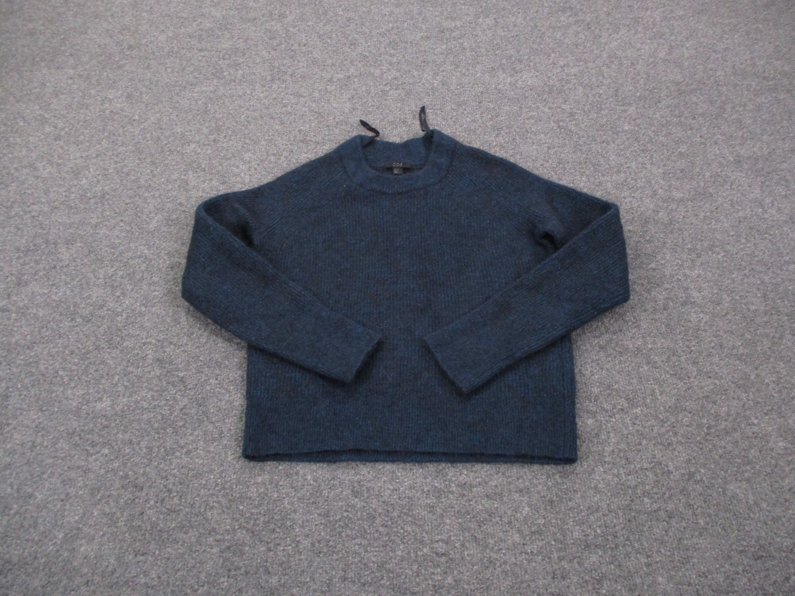 COS Sweater Womens XS Navy Blue Alpaca Wool Relaxed Lightweight Preppy