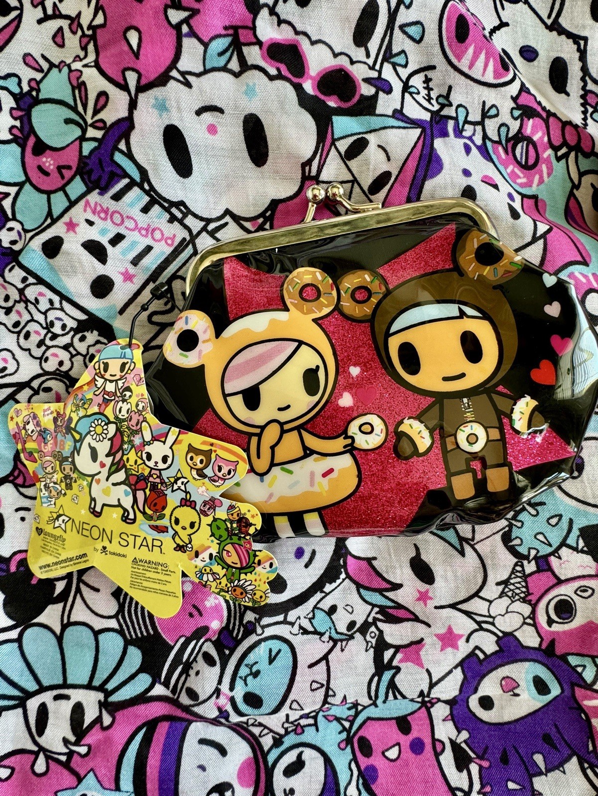 Tokidoki Neon Star Scarf + 2 Coin Purses Set Claire’s Exclusive Kawaii 2014 NWT