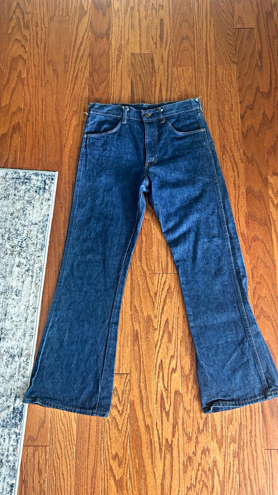 Vintage 70s Men’s Sears Joint Blue Denim Flare Bell Bottom 31x29