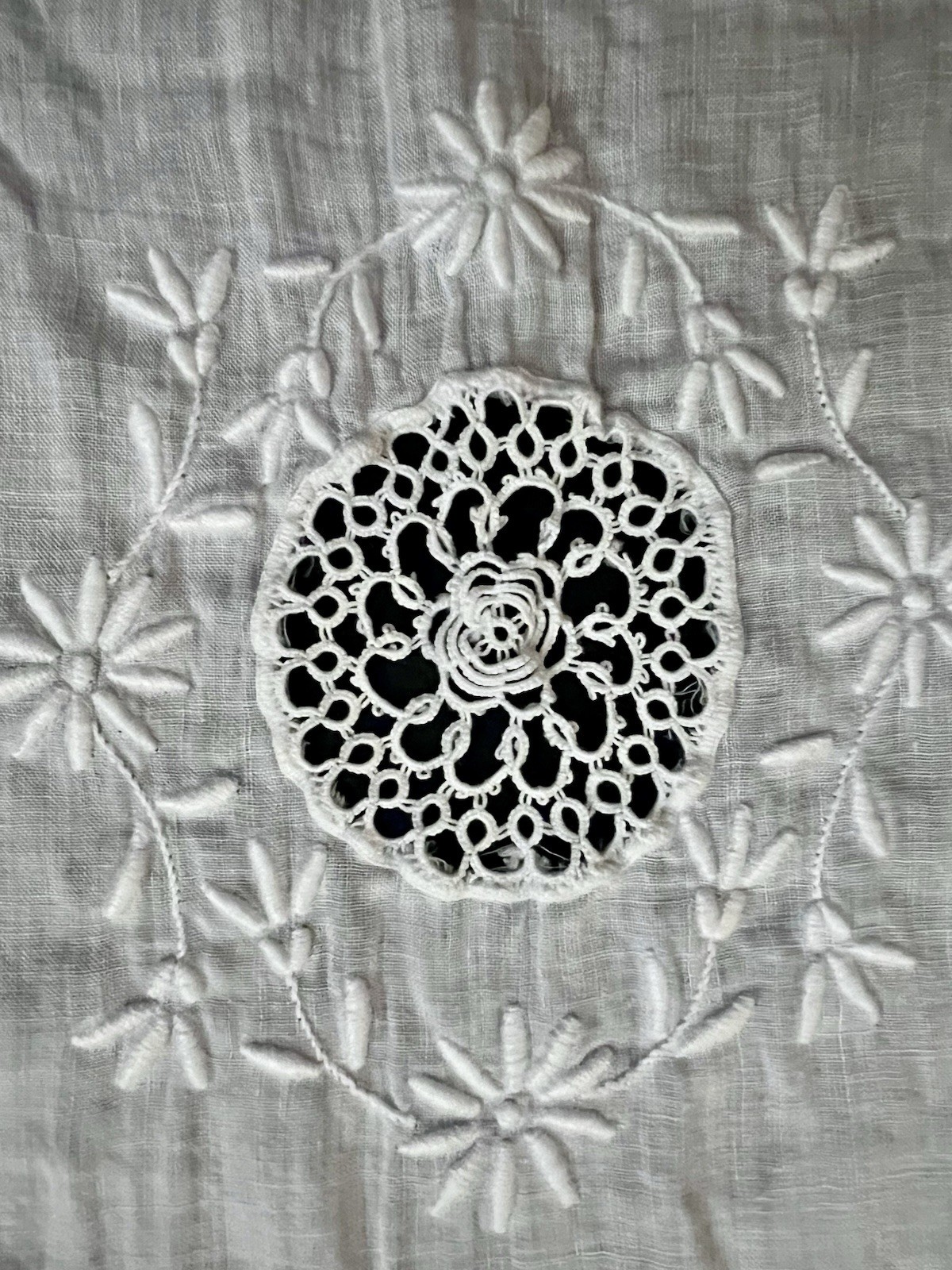 Edwardian Slip Antique Tatted Lace White 1900s Collector Dress PRISTINE Sz S/M