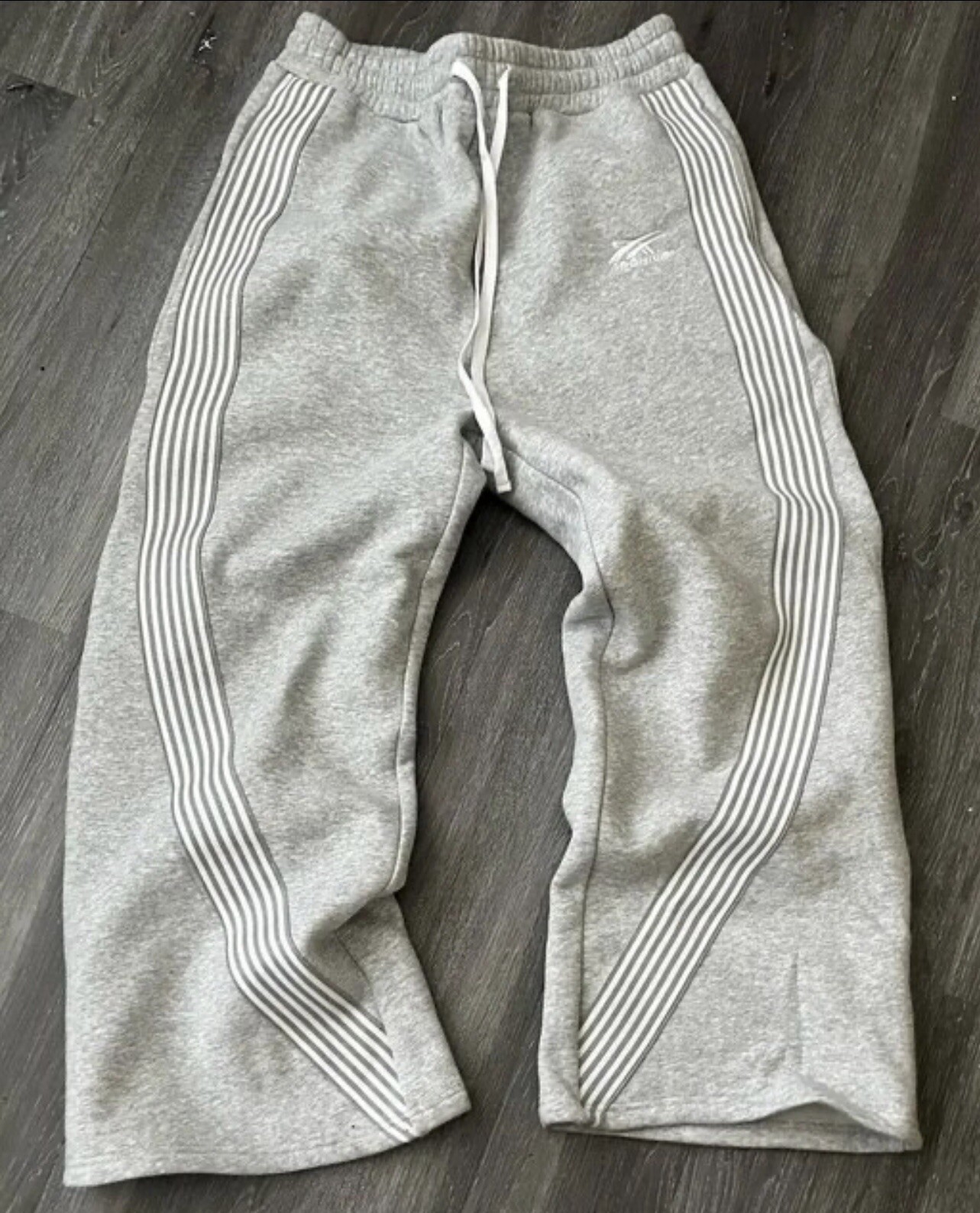Brand New Grey and white striped joggers