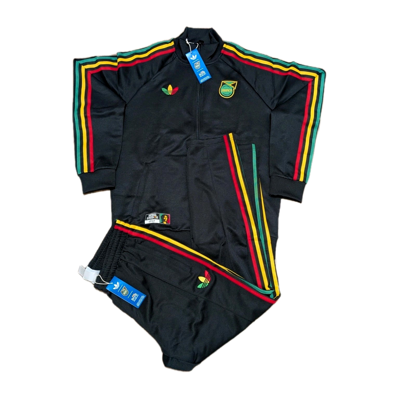 Size XL - ADIDAS x BOB MARLEY x JAMAICA Mens Track Suit Jacket Pants Set *NEW*