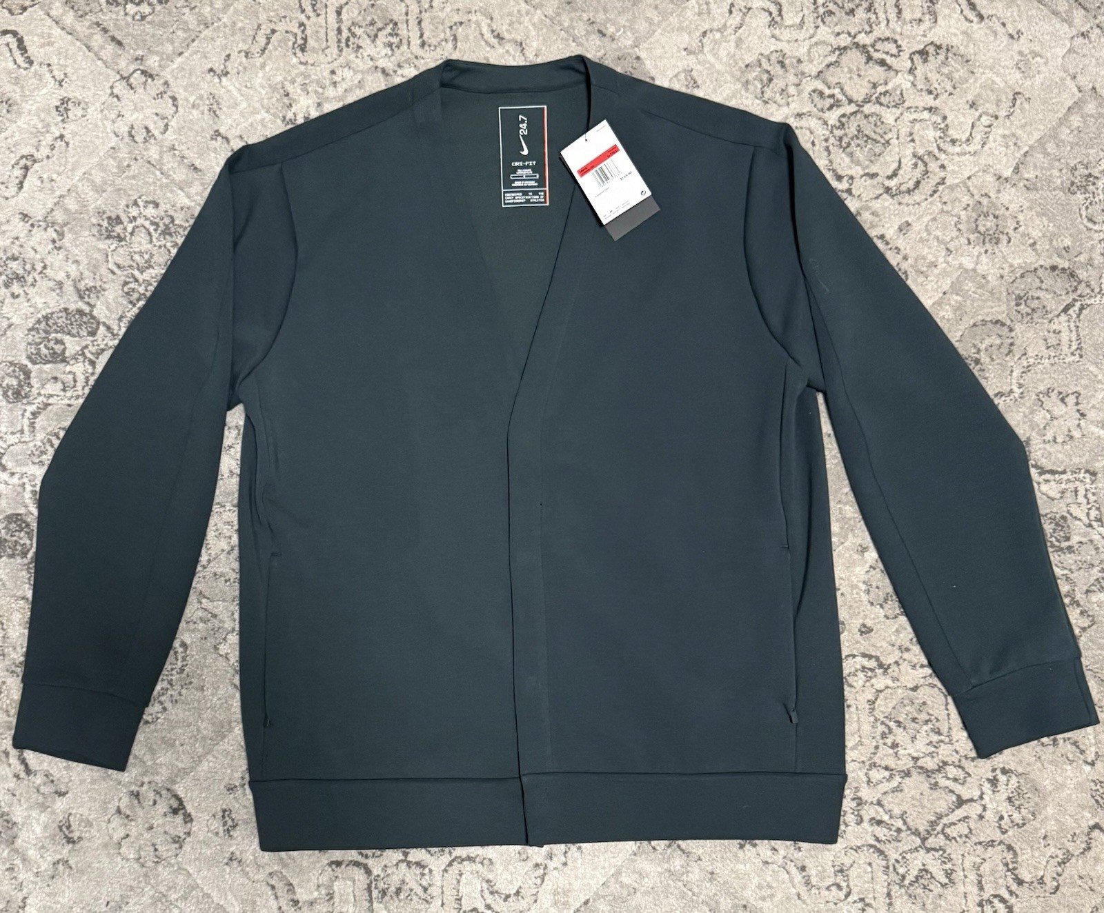 Nike 24.7 Impossibly Soft Cardigan Seaweed Green (HQ6948-390) Men’s Size LT. NWT