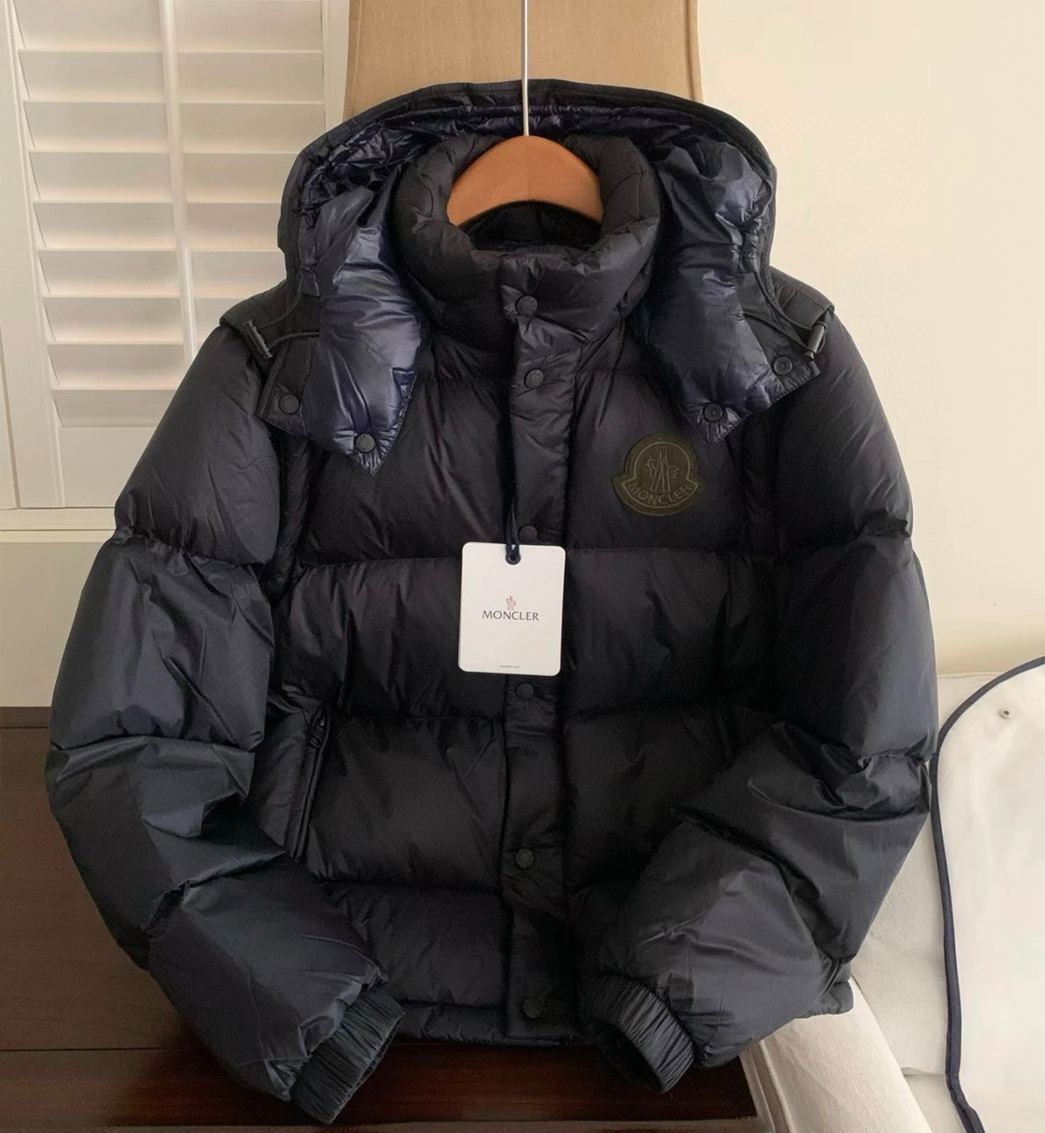 Men\'s Moncler Cyclone 2-in-1 Down Jacket Dark Blue Navy Winter Coat