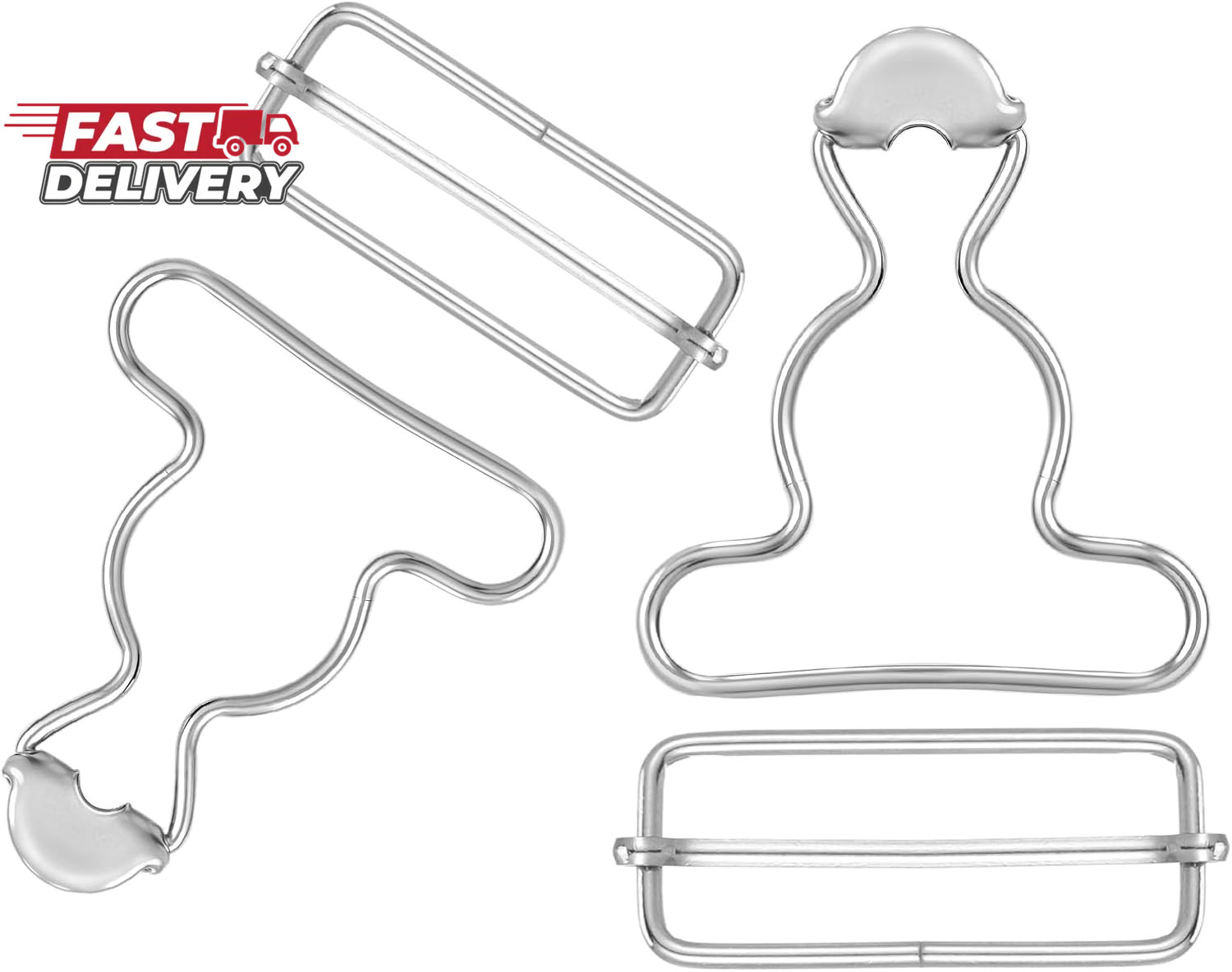 2Pairs Adjustable Overall Buckle Replacement, Dungaree Suspender Clips