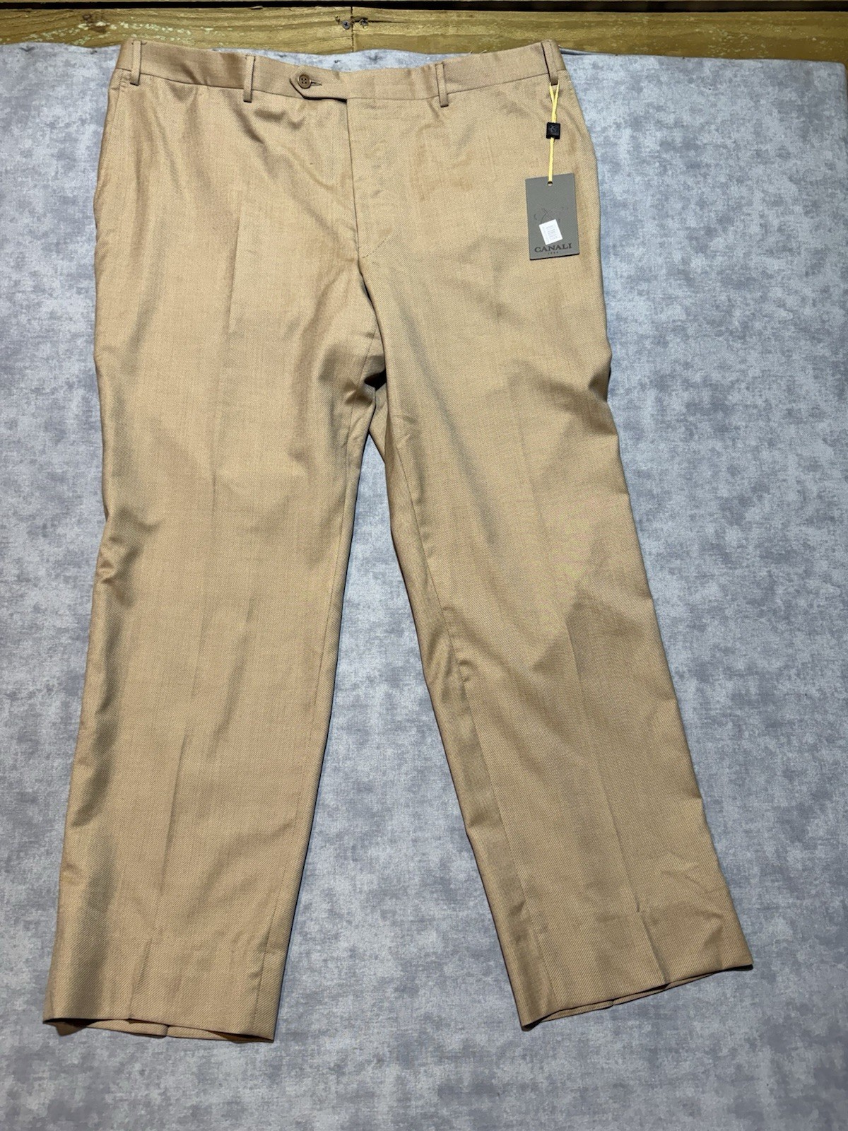 NWT Canali 1934 Italy 42x30 100% wool flat front hopsack dress pants-472