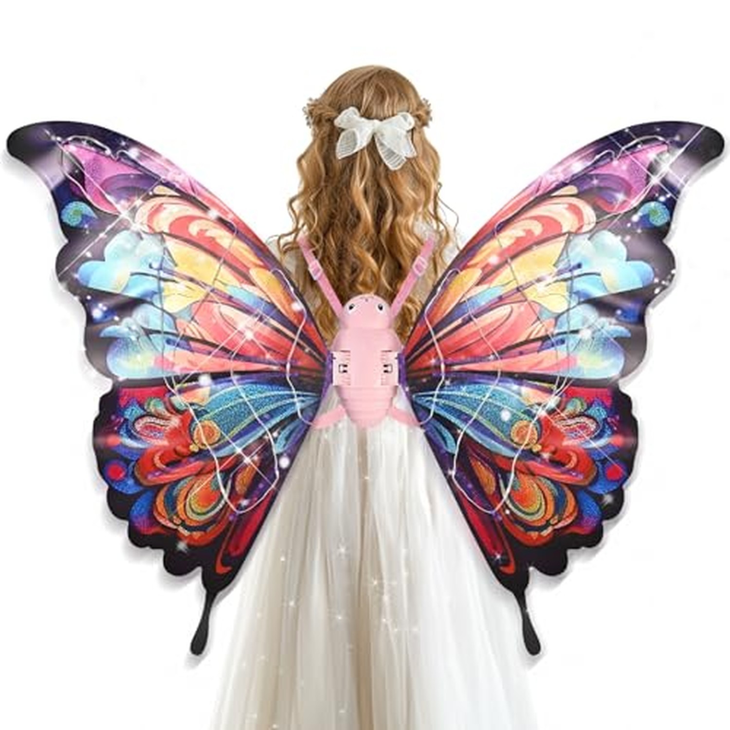 GOLDGE LED Electric Fairy Wings for Girls, Moving Butterfly Wings Colorful