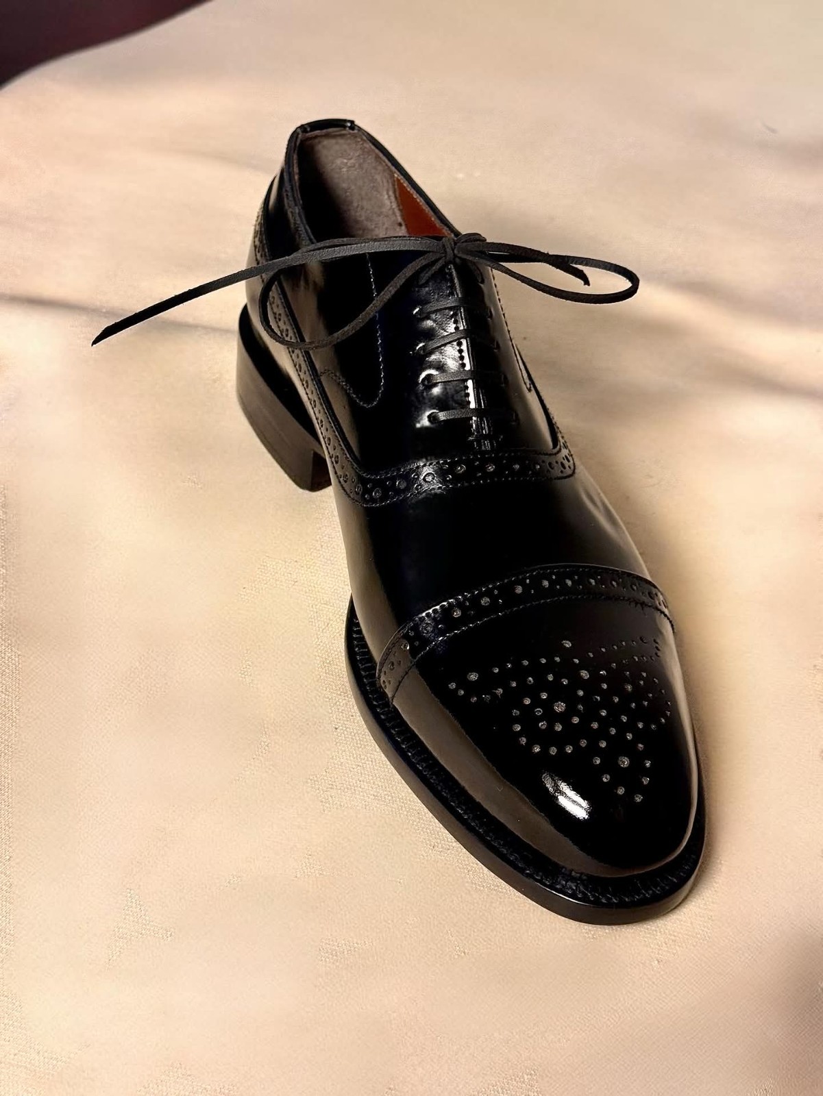 Handmade mens black leather brogue dress shoes, Men formal shoes, shoes for men