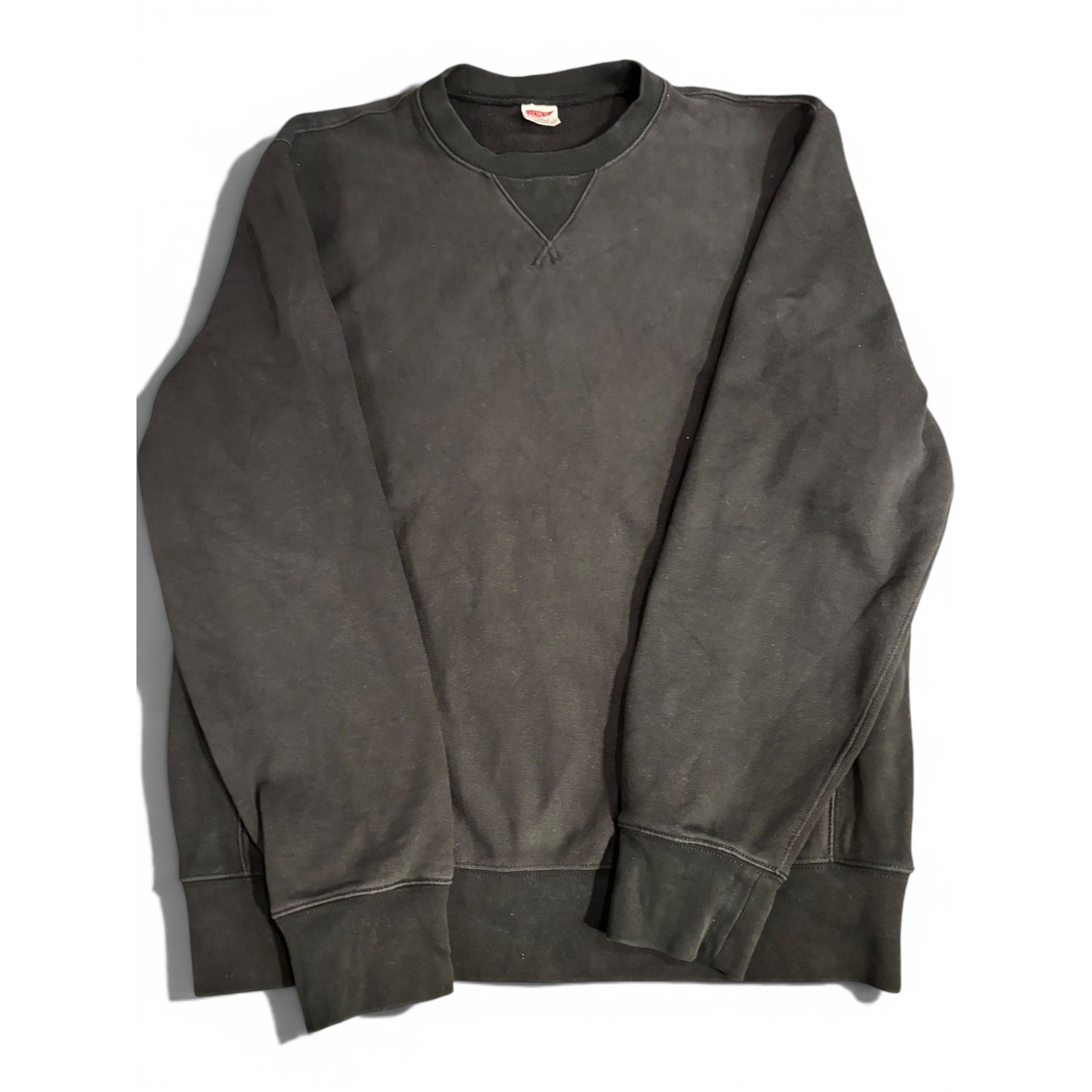 J.Crew Sportswear Mens Large Heavy Weight Crewneck Sweatshirt Black V-Stitch