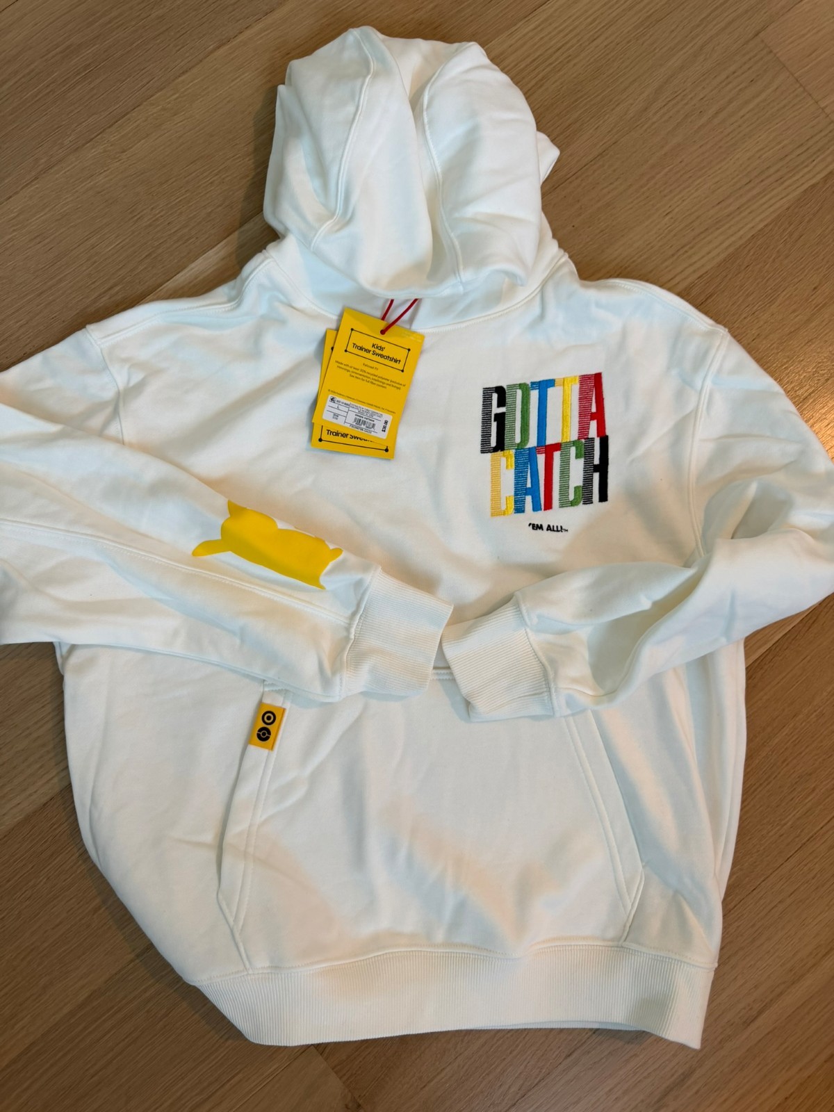 Pokémon x Target Kids Trainer Hoodie Sweatshirt Cream XL New with Tags