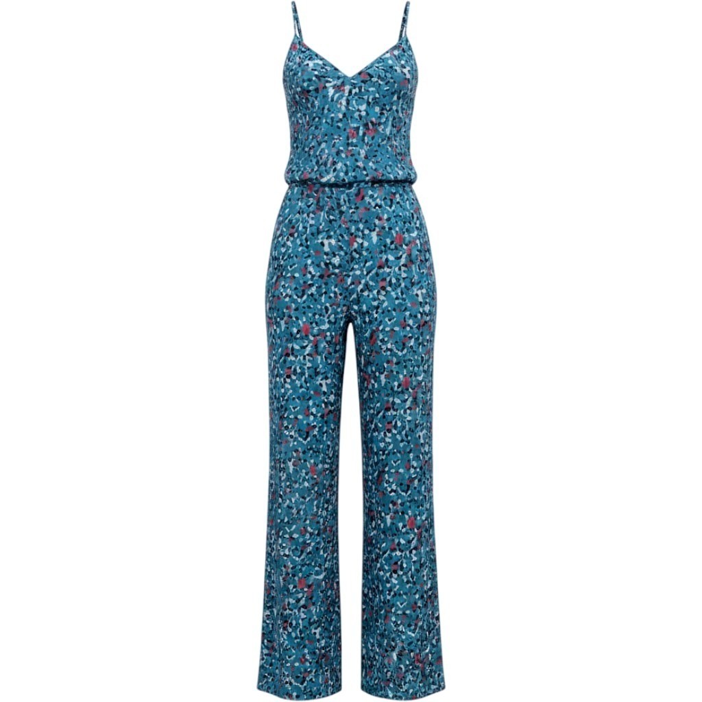 Saloni Loretta Silk Crepe Jumpsuit Tropical Leopard Print Teal Pink 6 NWT