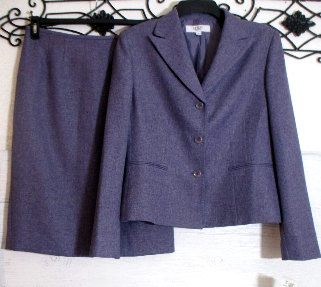 Le Suit Women\'s Size 8 Lavender Skirt & Suit Jacket Lined