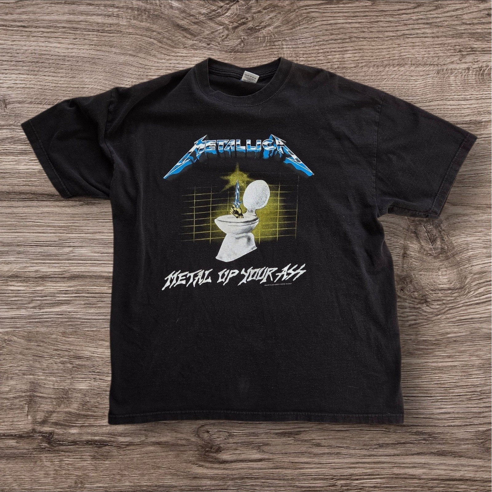 Vintage 1994 Metallica Metal Up Your A T-Shirt XL Giant Electric Chair Black