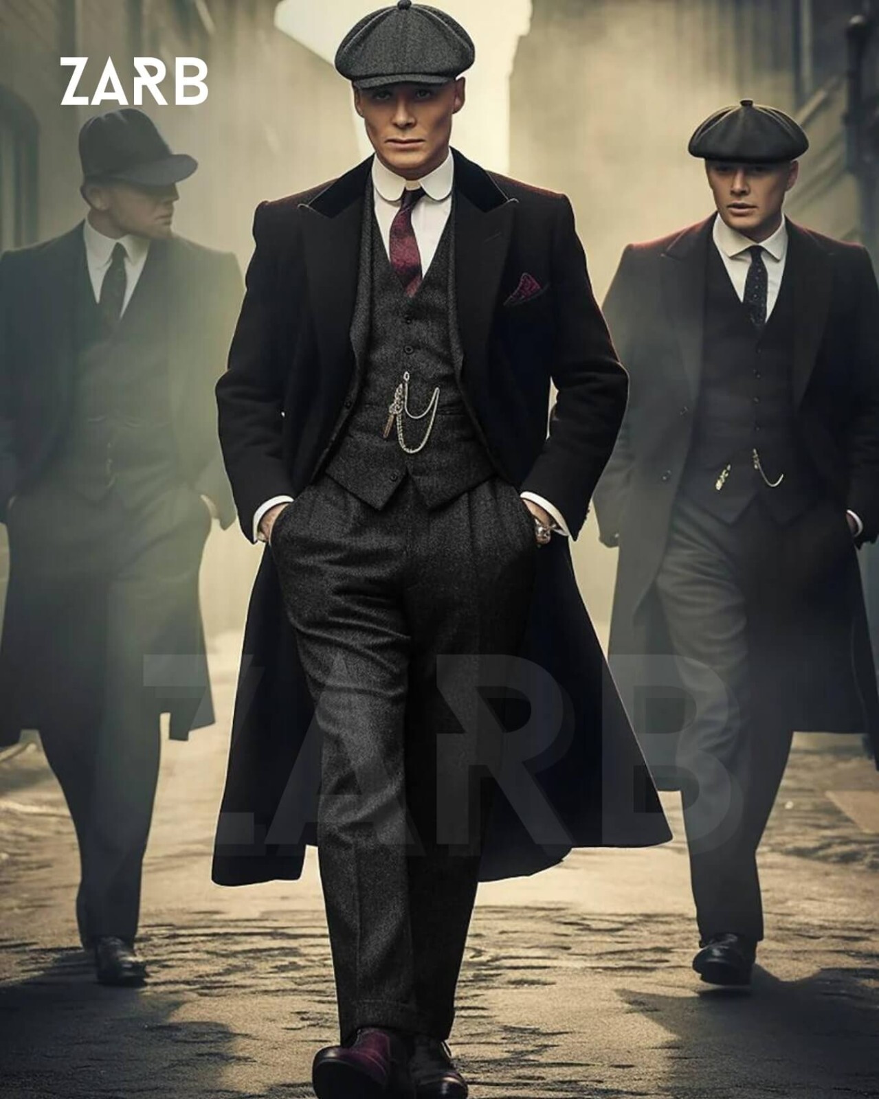 Mens Black Tweed 3 Piece Suit Peaky Blinders 1920s Wedding Custom Tailored