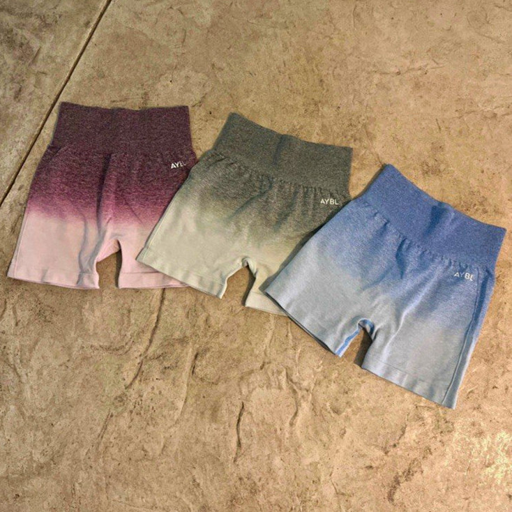 AYBL Women’s Biker Shorts Lot of 3 Ombre Multicolor Pull On Stretch S
