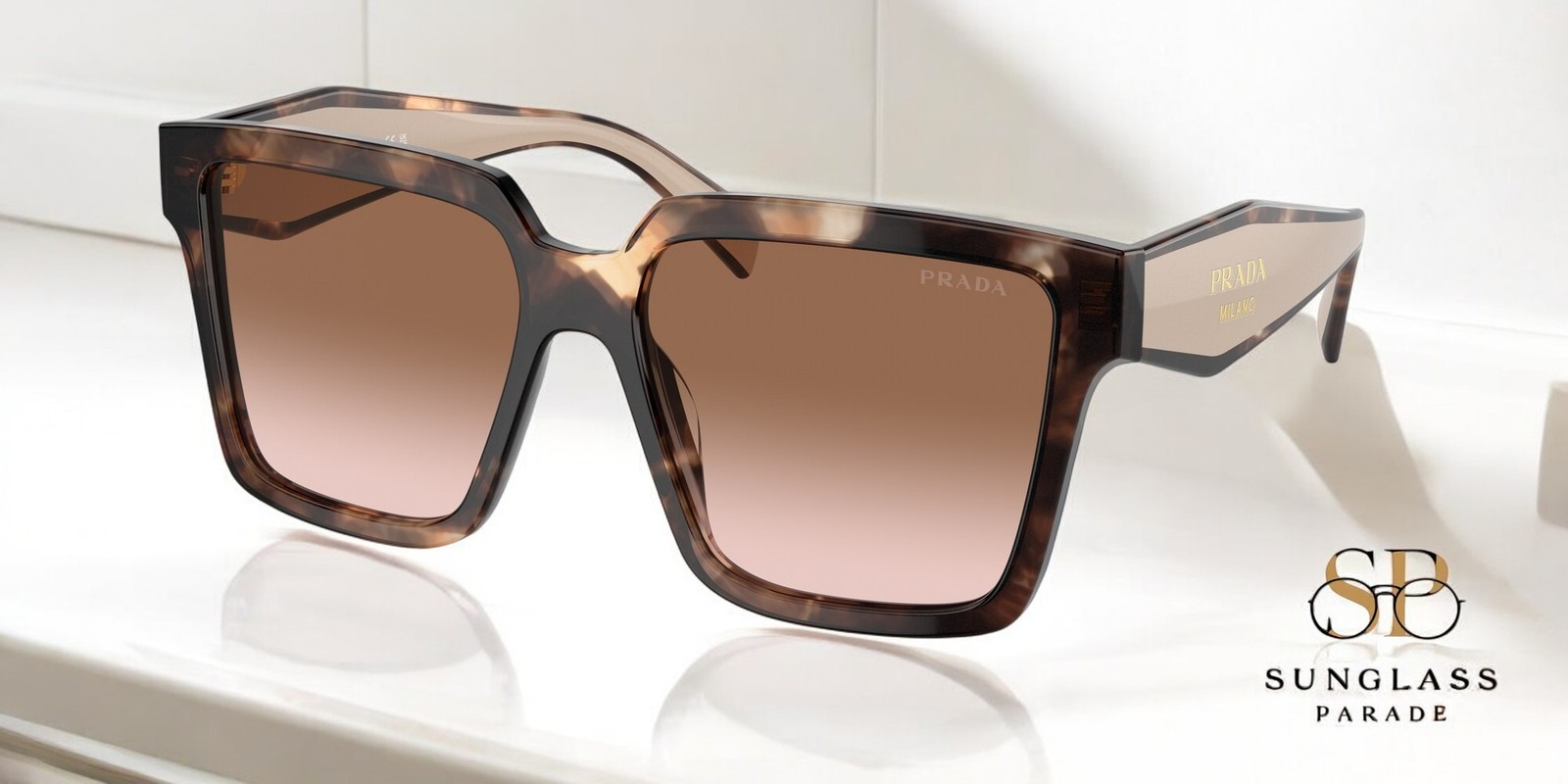 PRADA PR 24ZS 07R0A6 Caramel Tortoise Brown Gradient 56 mm Women\'s Sunglasses