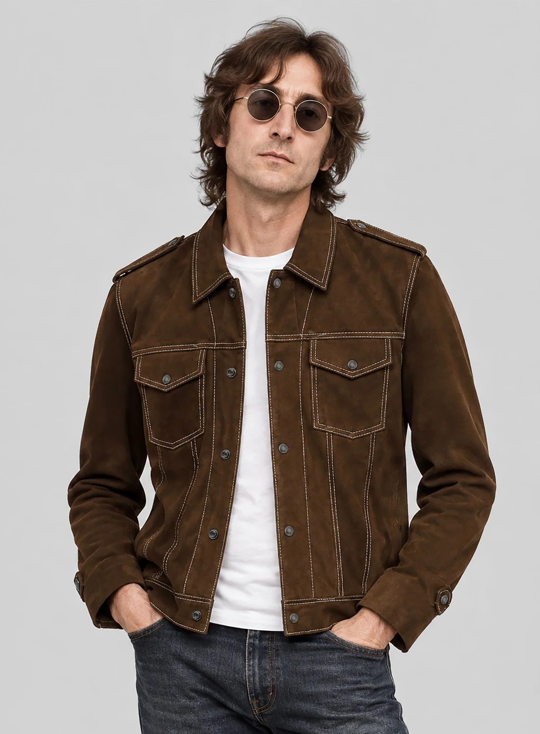 John Lennon Rubber Soul (The Beatles) Suede Jacket (all sizes & 50 colors)