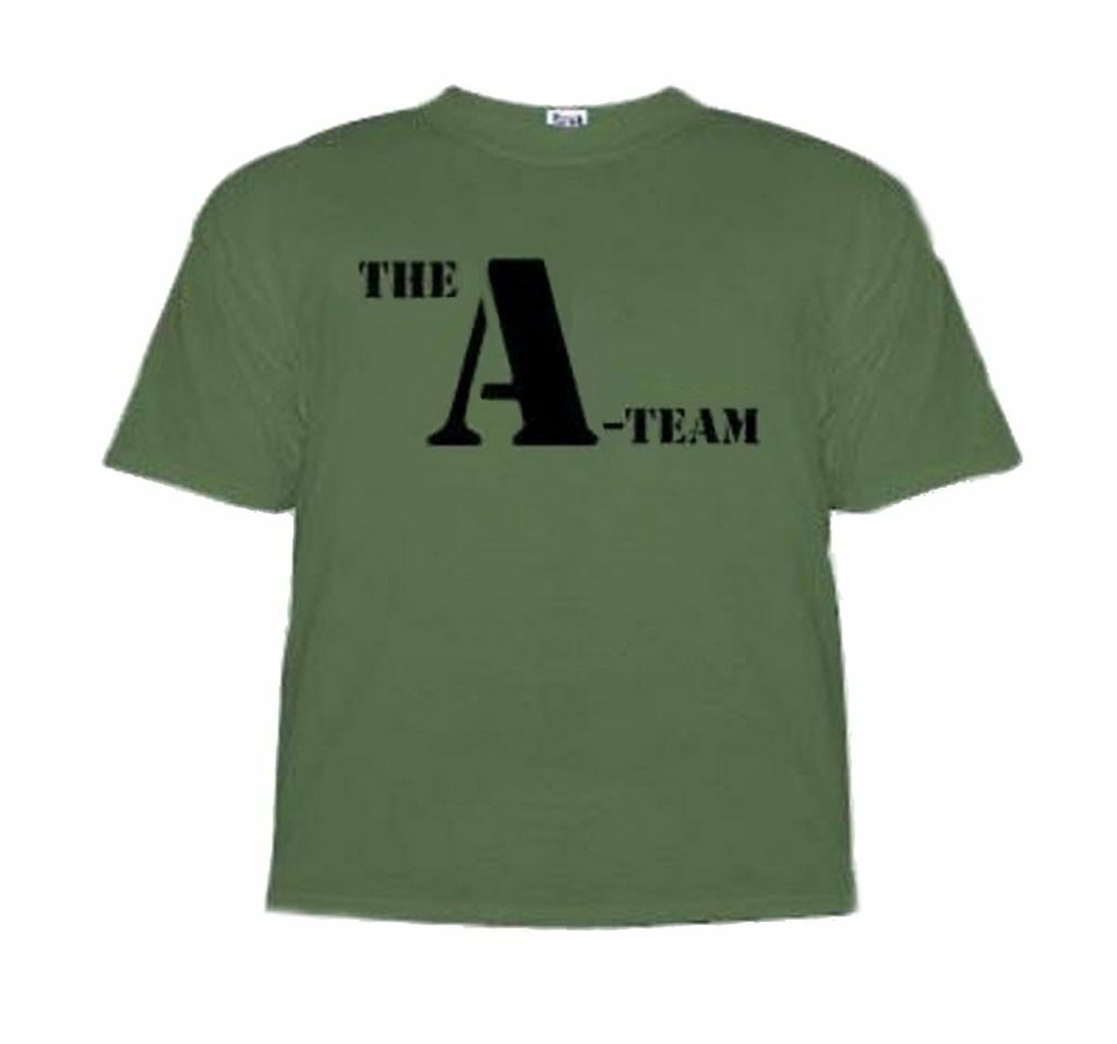 Adult Green Action TV Show Logo The A-Team Special Forces T-shirt Tee