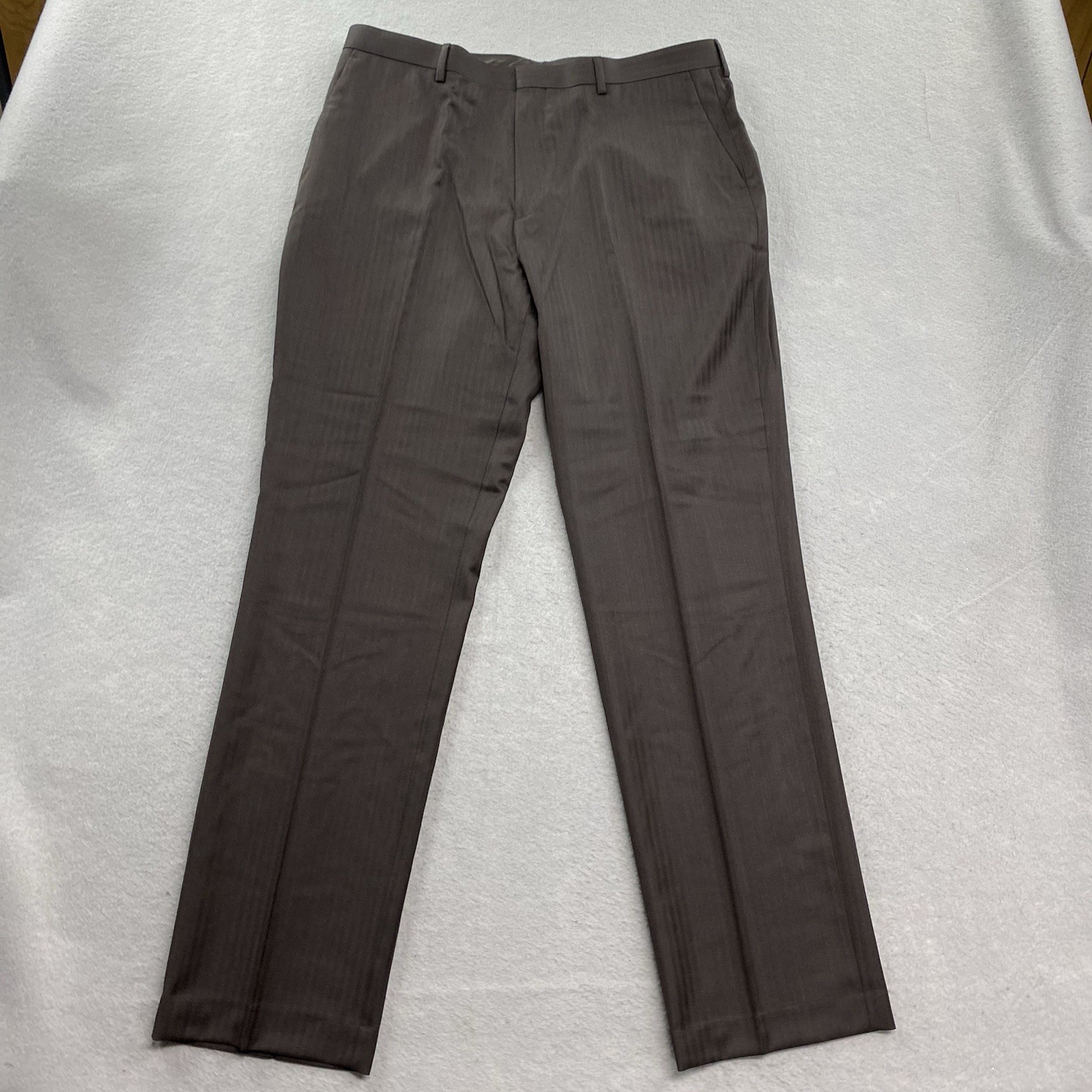 J Crew Suit Pants Mens 36x34 Brown Classic Fit Crosby Herringbone Italian Wool