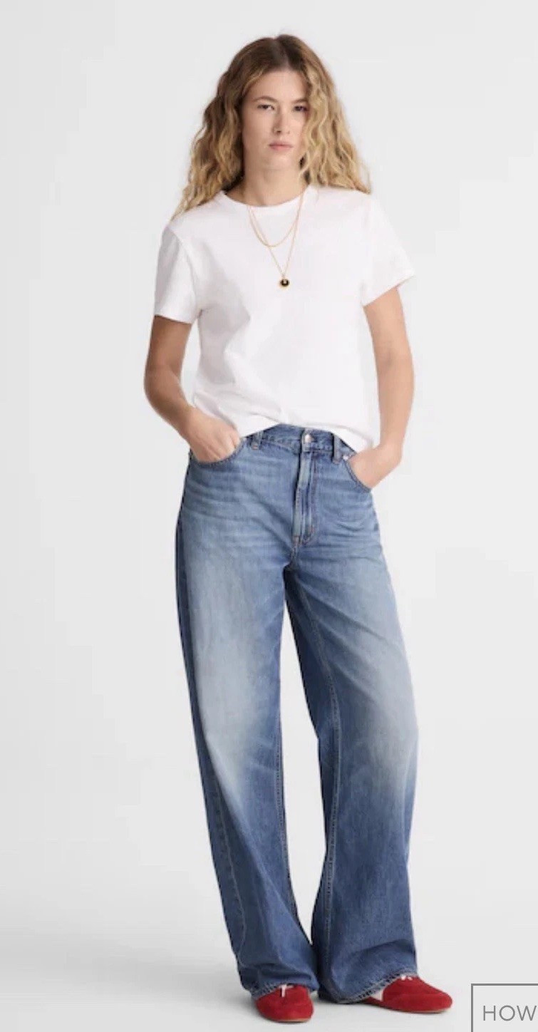 Madewell Women’s The Low-Slung Baggy Jean in Airy Denim Pickett Wash Airy 26